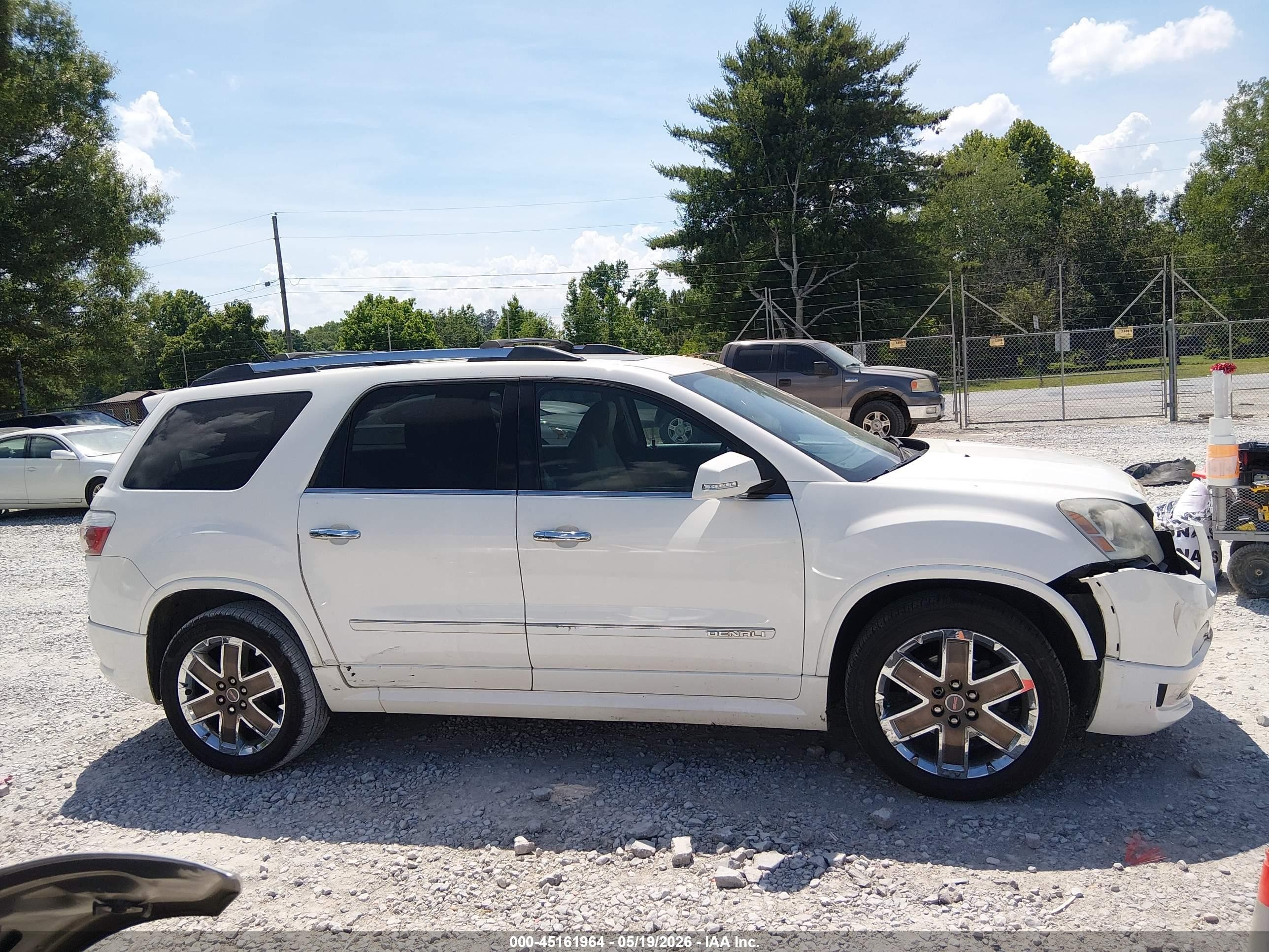 2012 Gmc Acadia Denali White vin: 1GKKRTED7CJ390772