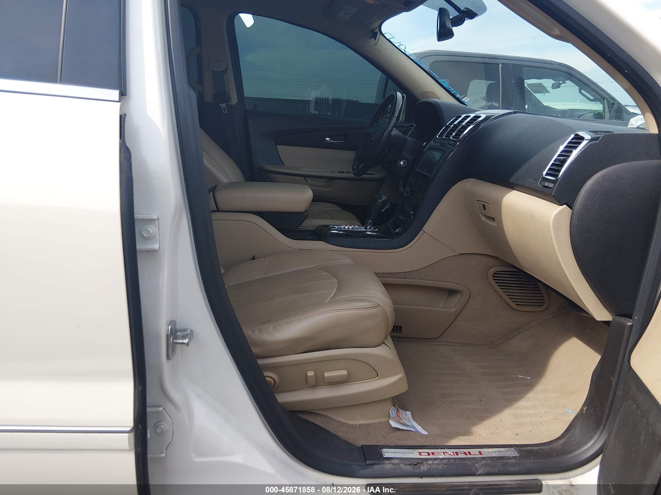 2012 Gmc Acadia Denali White vin: 1GKKRTED8CJ202924