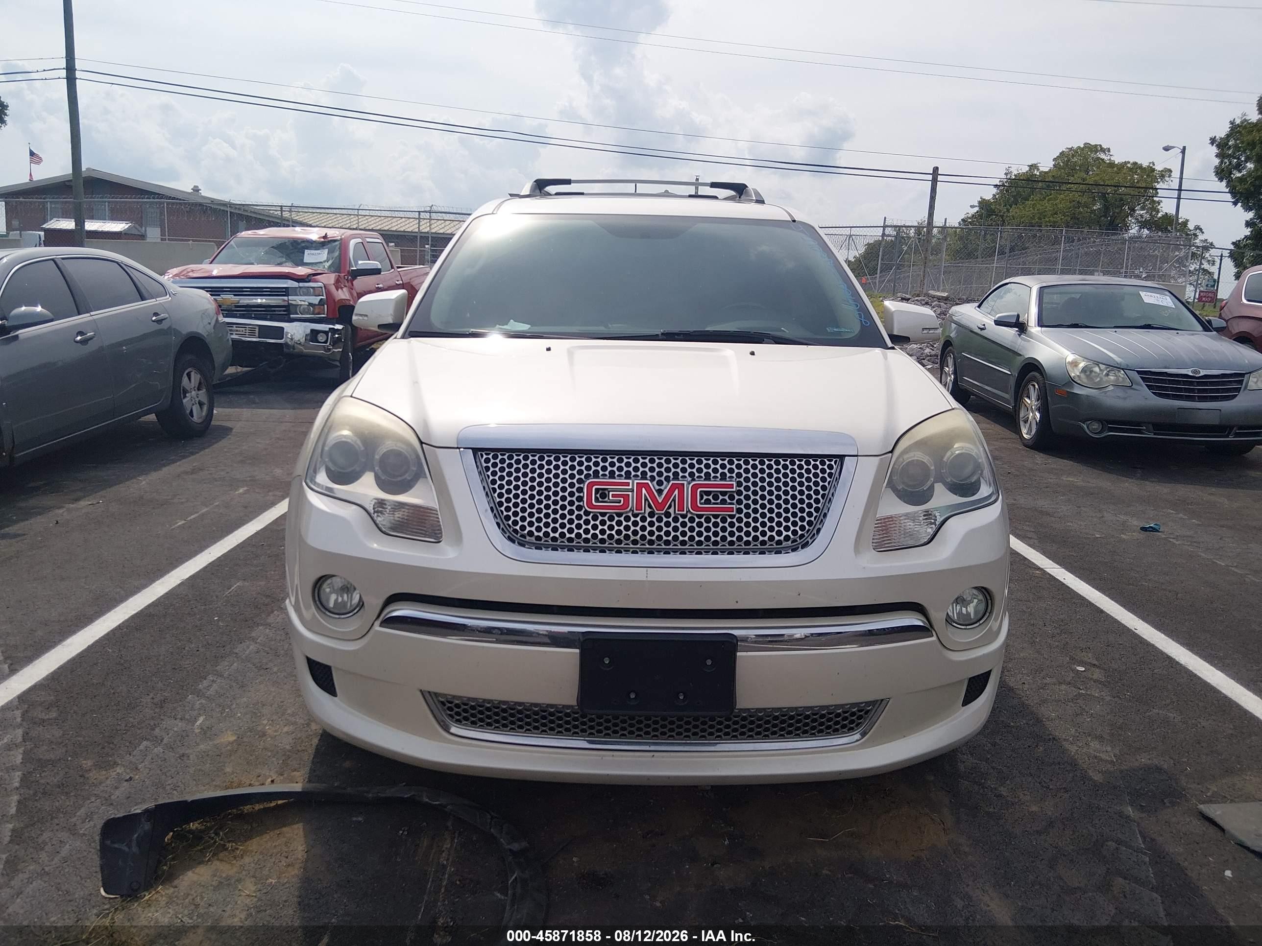 2012 Gmc Acadia Denali White vin: 1GKKRTED8CJ202924