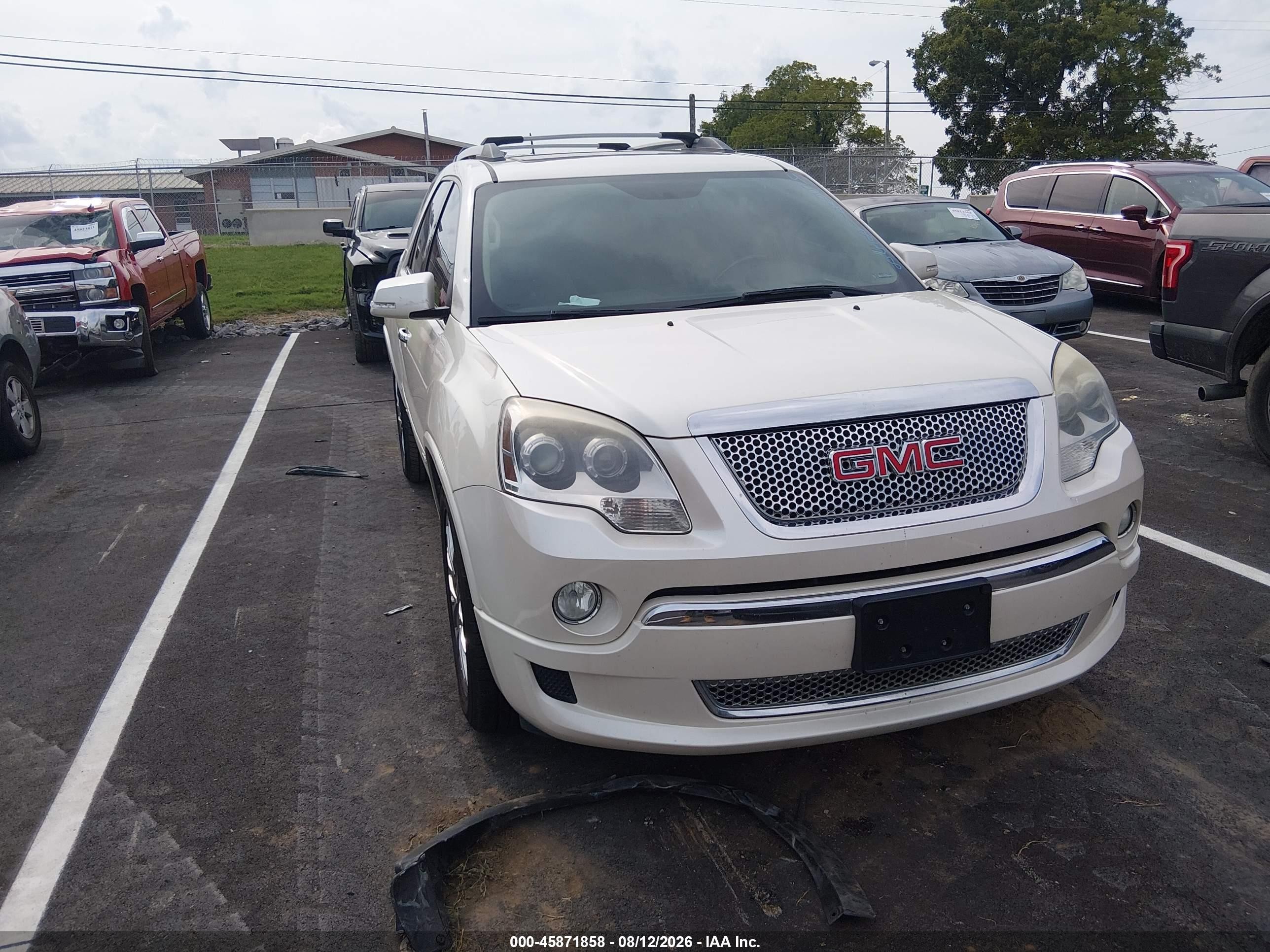 2012 Gmc Acadia Denali White vin: 1GKKRTED8CJ202924