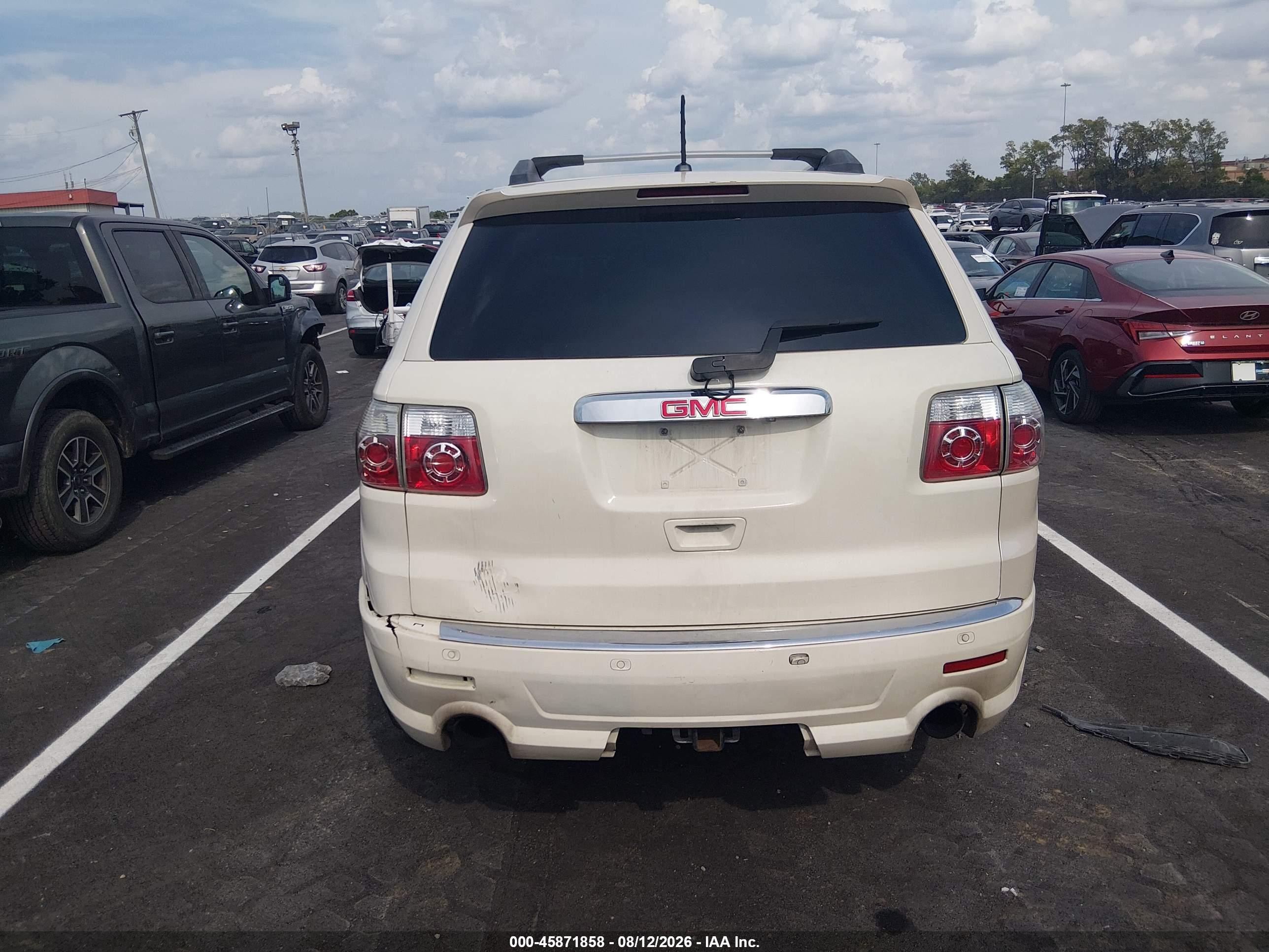 2012 Gmc Acadia Denali White vin: 1GKKRTED8CJ202924