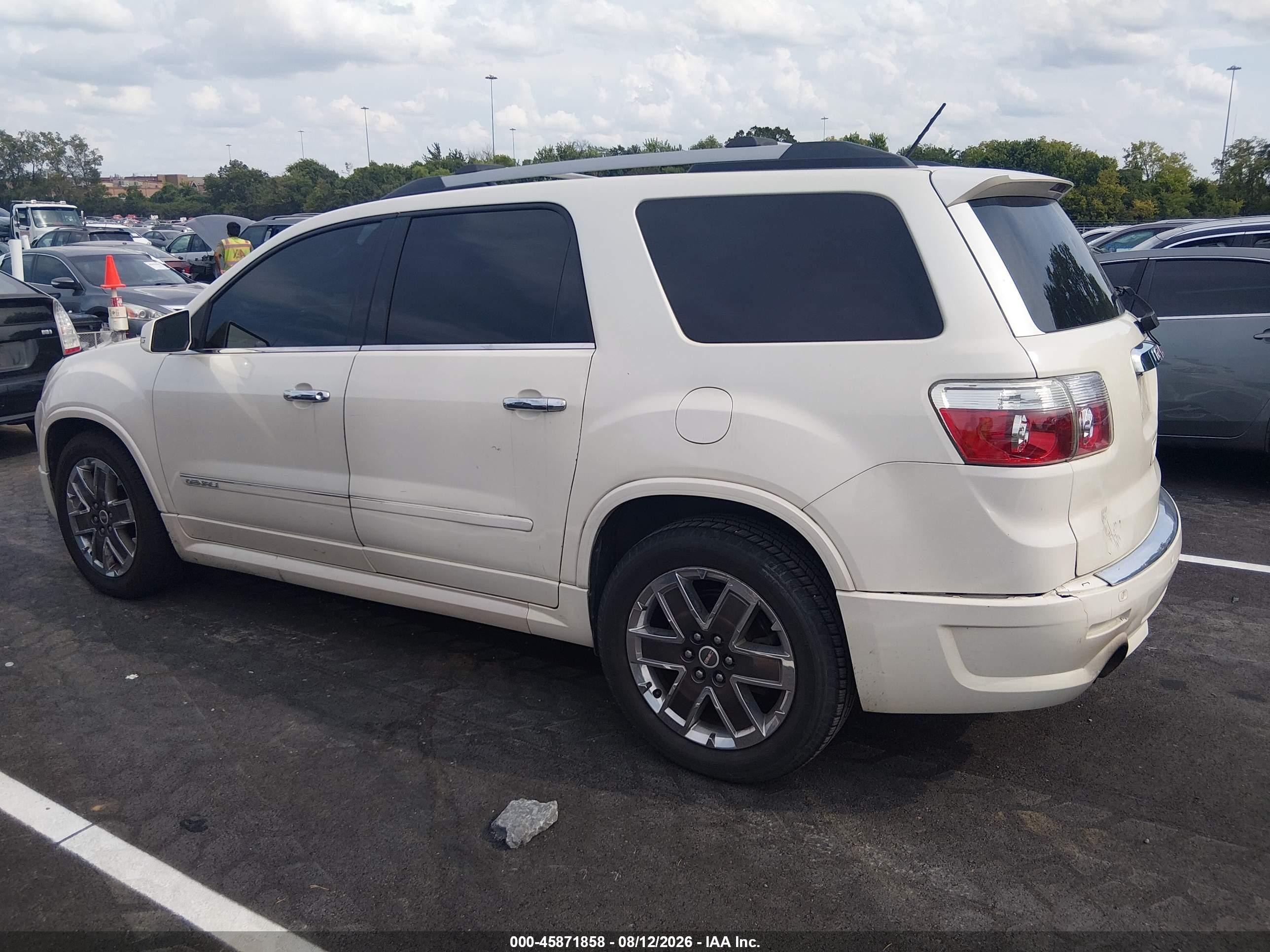 2012 Gmc Acadia Denali White vin: 1GKKRTED8CJ202924