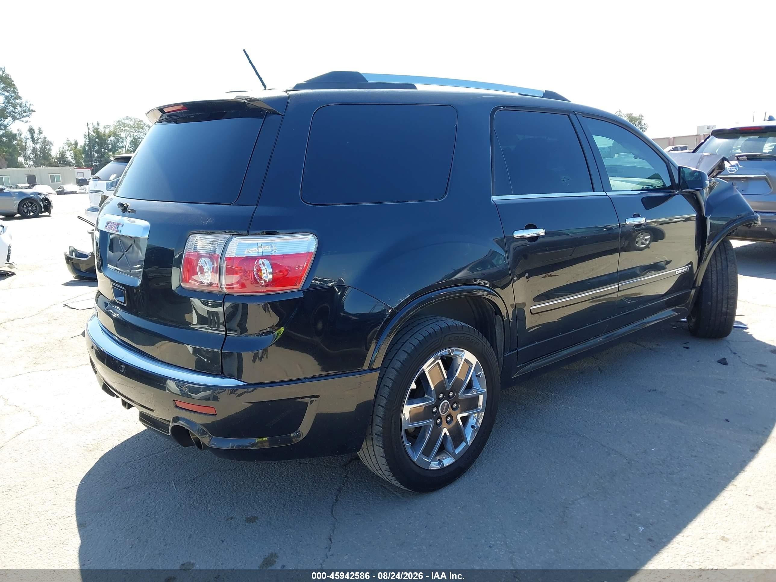 2012 Gmc Acadia Denali Black vin: 1GKKRTED8CJ408602
