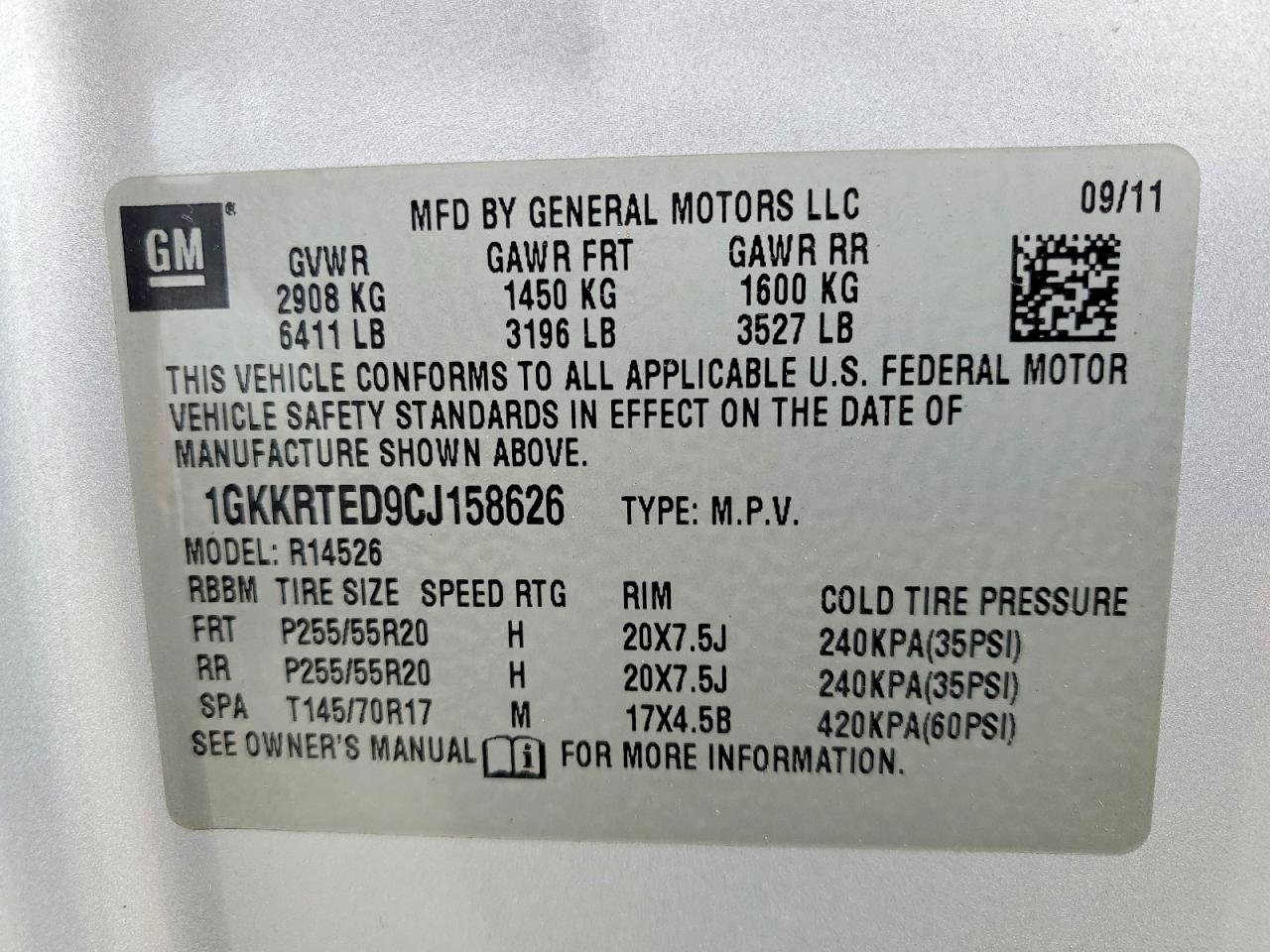 2012 Gmc Acadia Denali Серебряный vin: 1GKKRTED9CJ158626