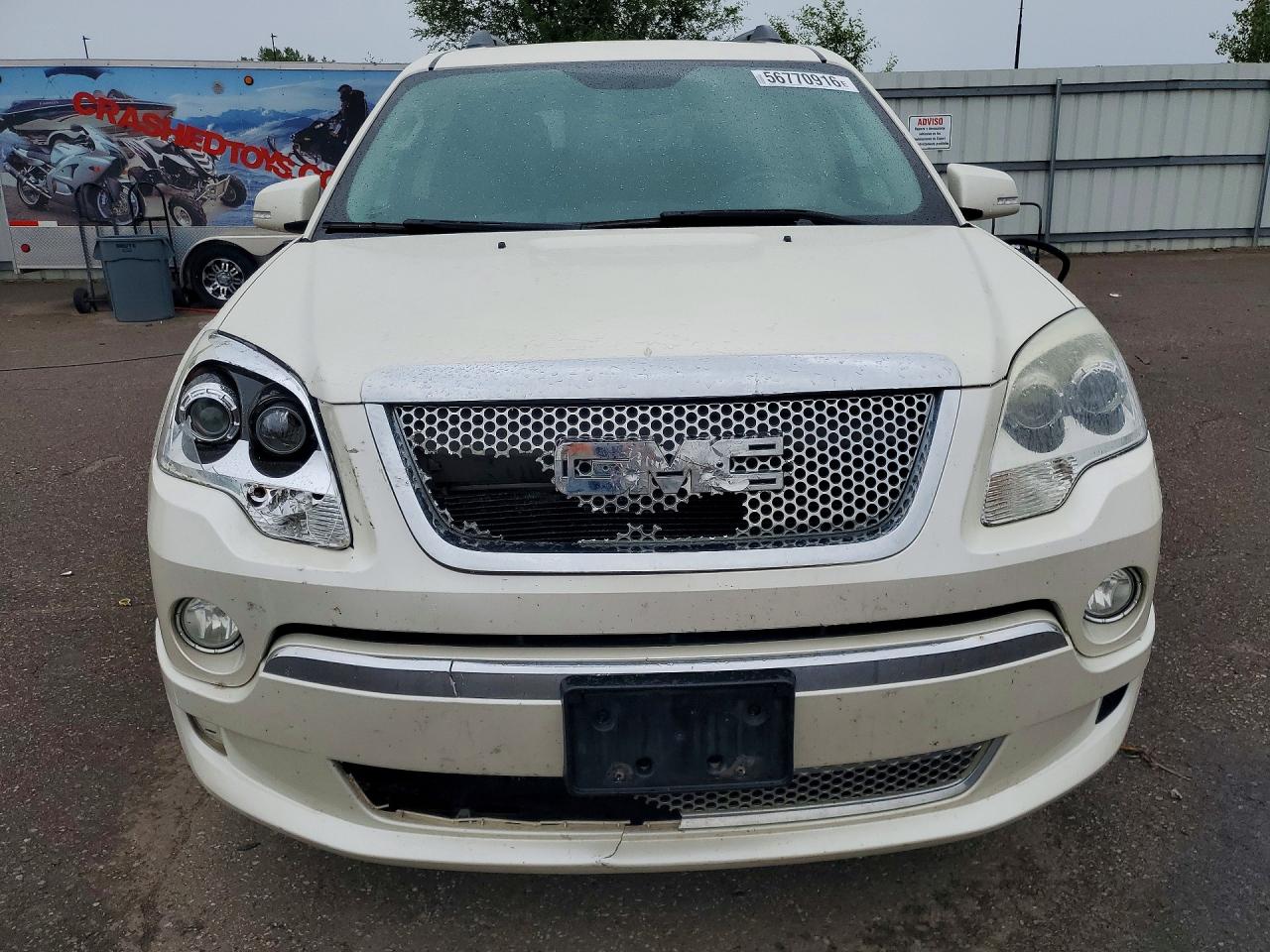 2011 Gmc Acadia Denali White vin: 1GKKRTEDXBJ211736