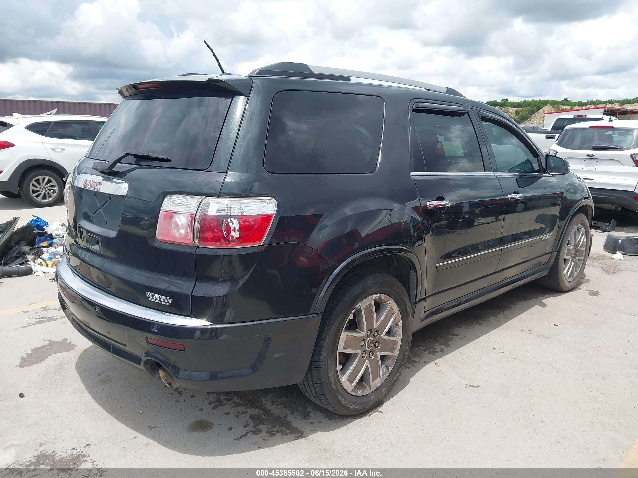2011 Gmc Acadia Denali Black vin: 1GKKRTEDXBJ348885