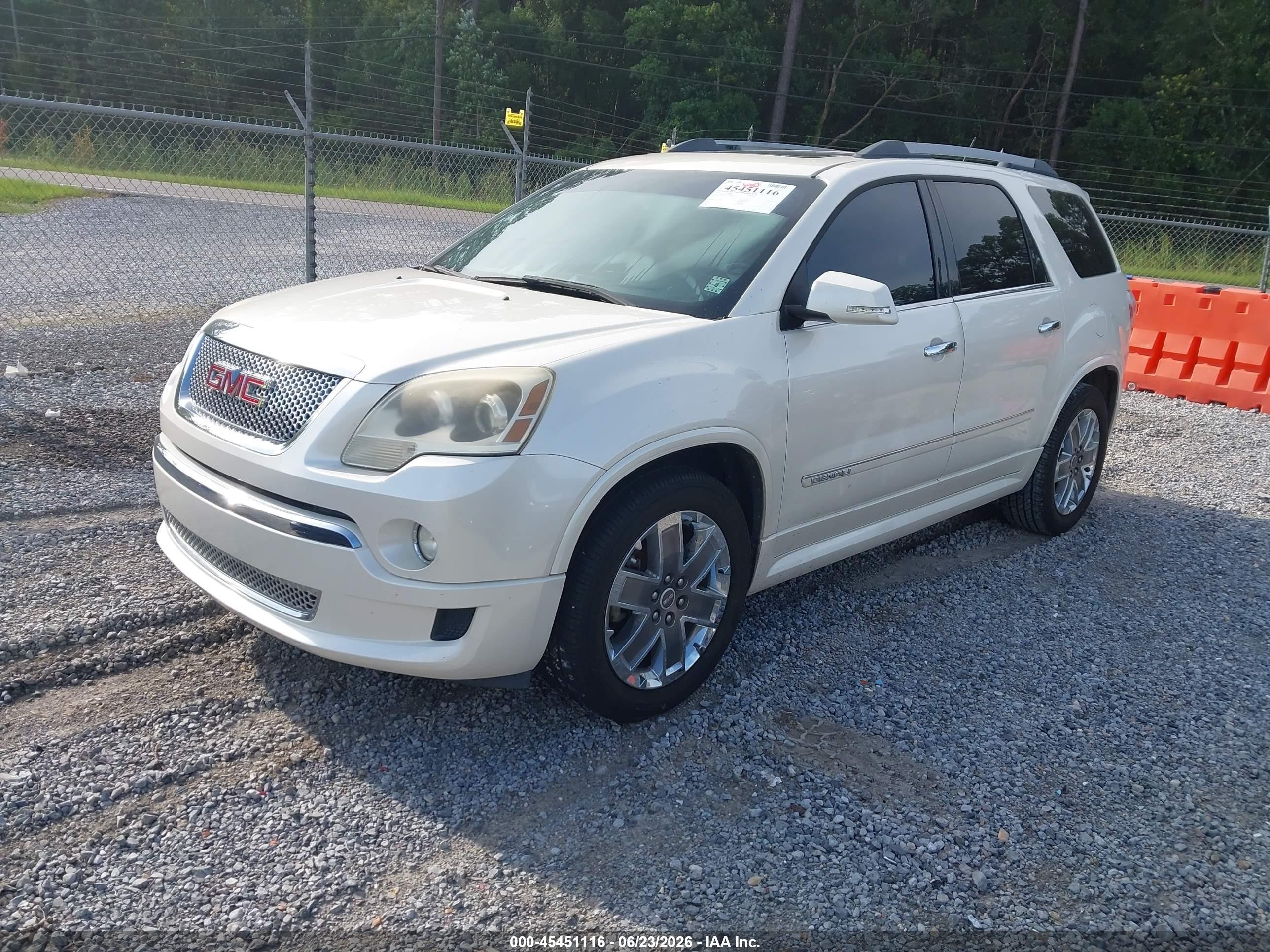 2011 Gmc Acadia Denali White vin: 1GKKRTEDXBJ366626