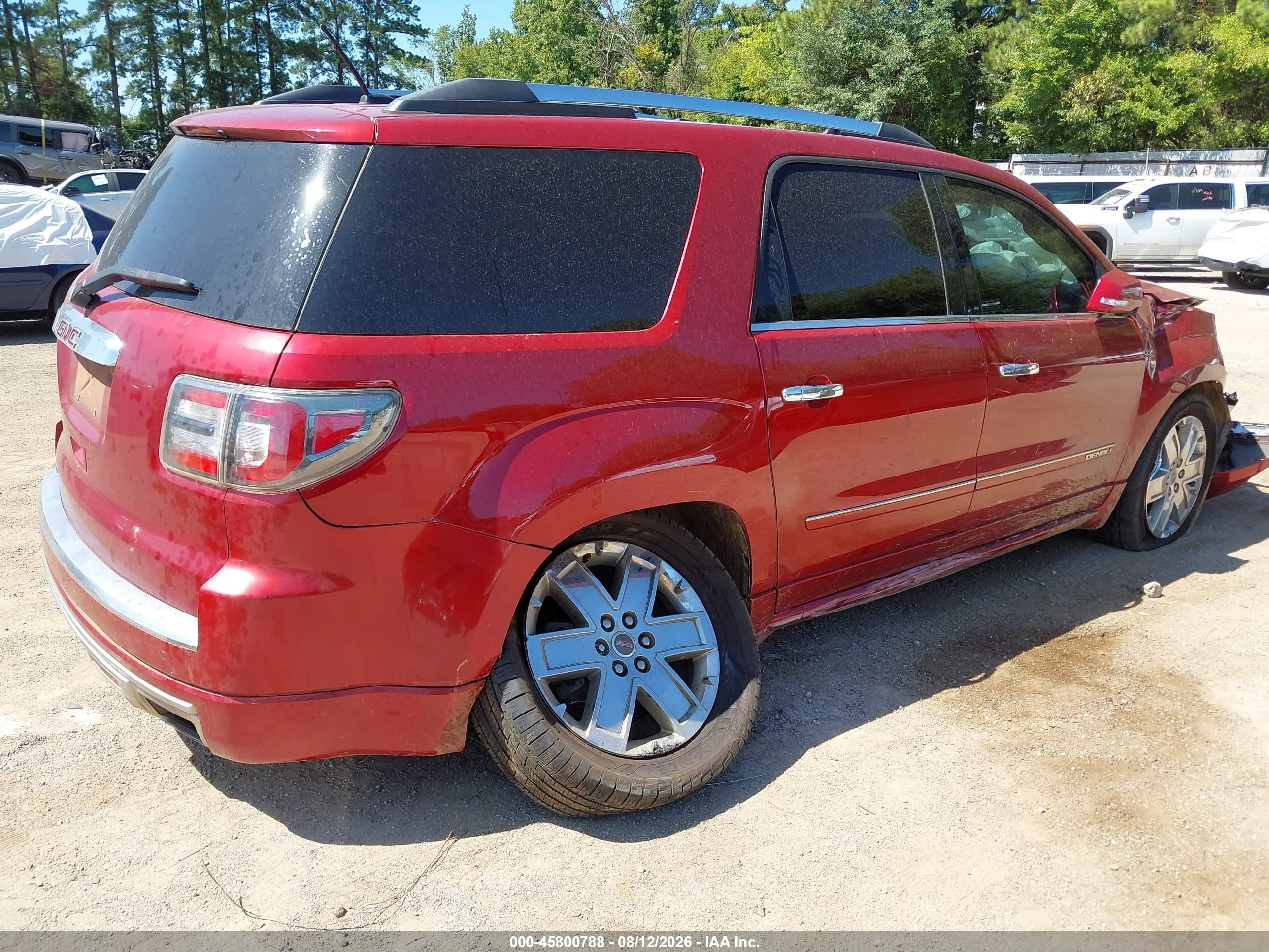 2014 Gmc Acadia Denali Red vin: 1GKKRTKD0EJ264258