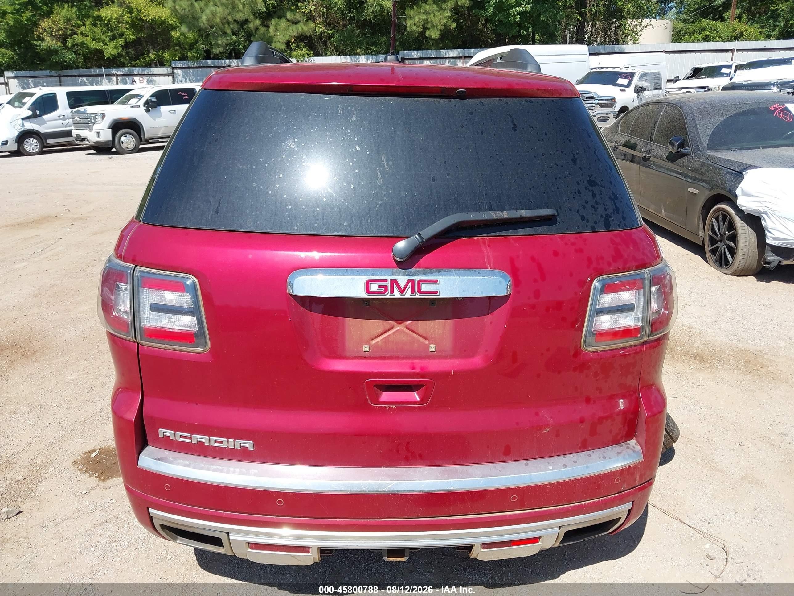 2014 Gmc Acadia Denali Red vin: 1GKKRTKD0EJ264258