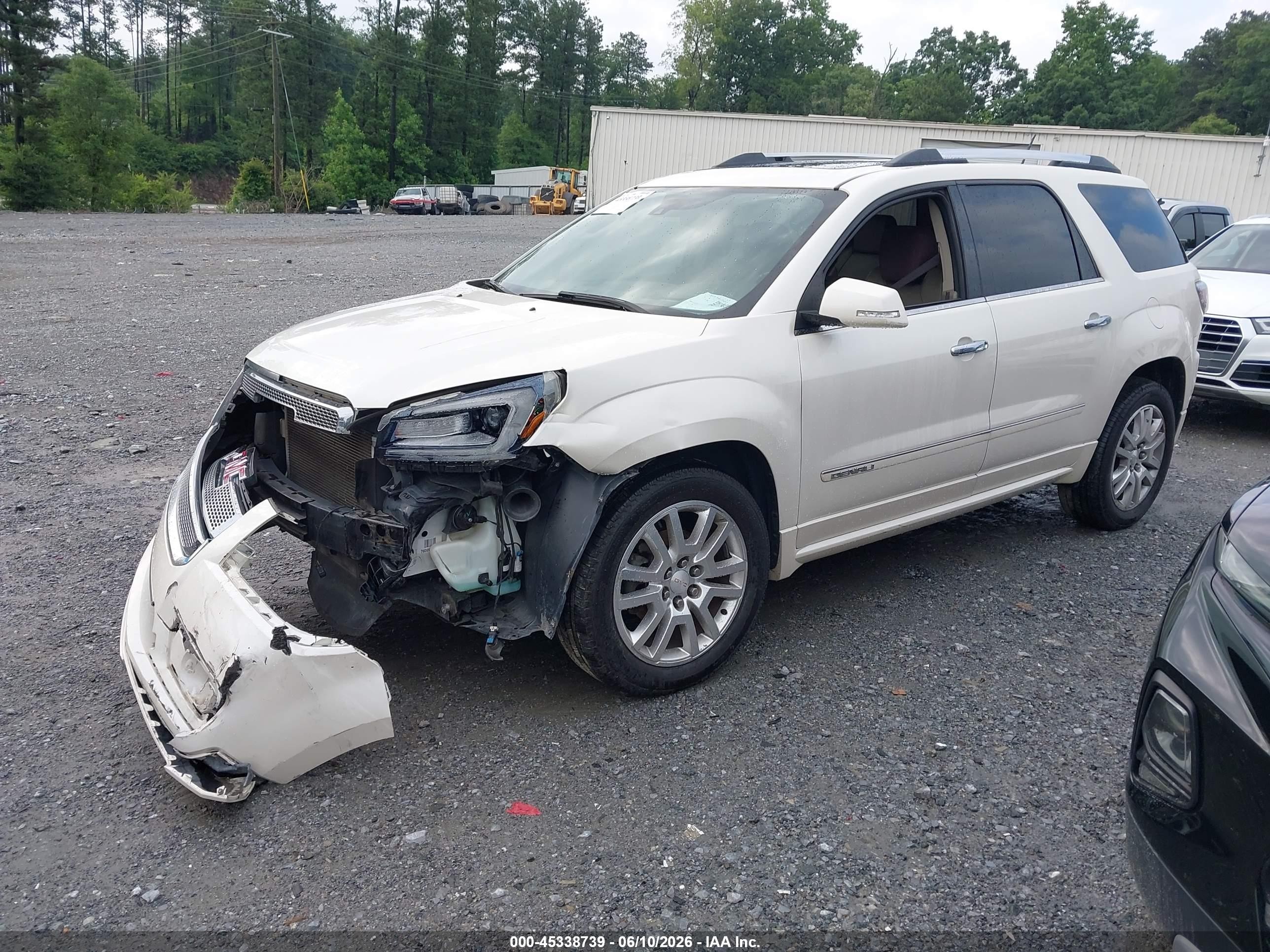 2015 Gmc Acadia Denali White vin: 1GKKRTKD0FJ203302