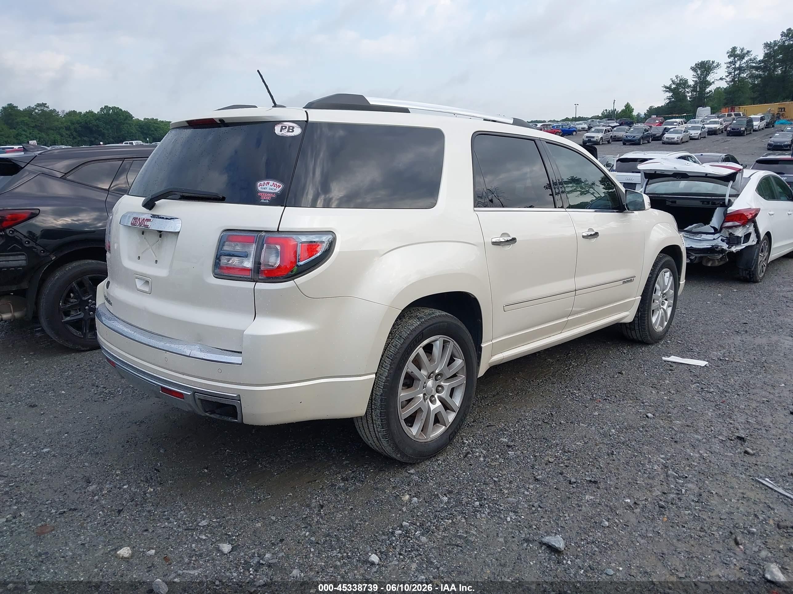 2015 Gmc Acadia Denali White vin: 1GKKRTKD0FJ203302