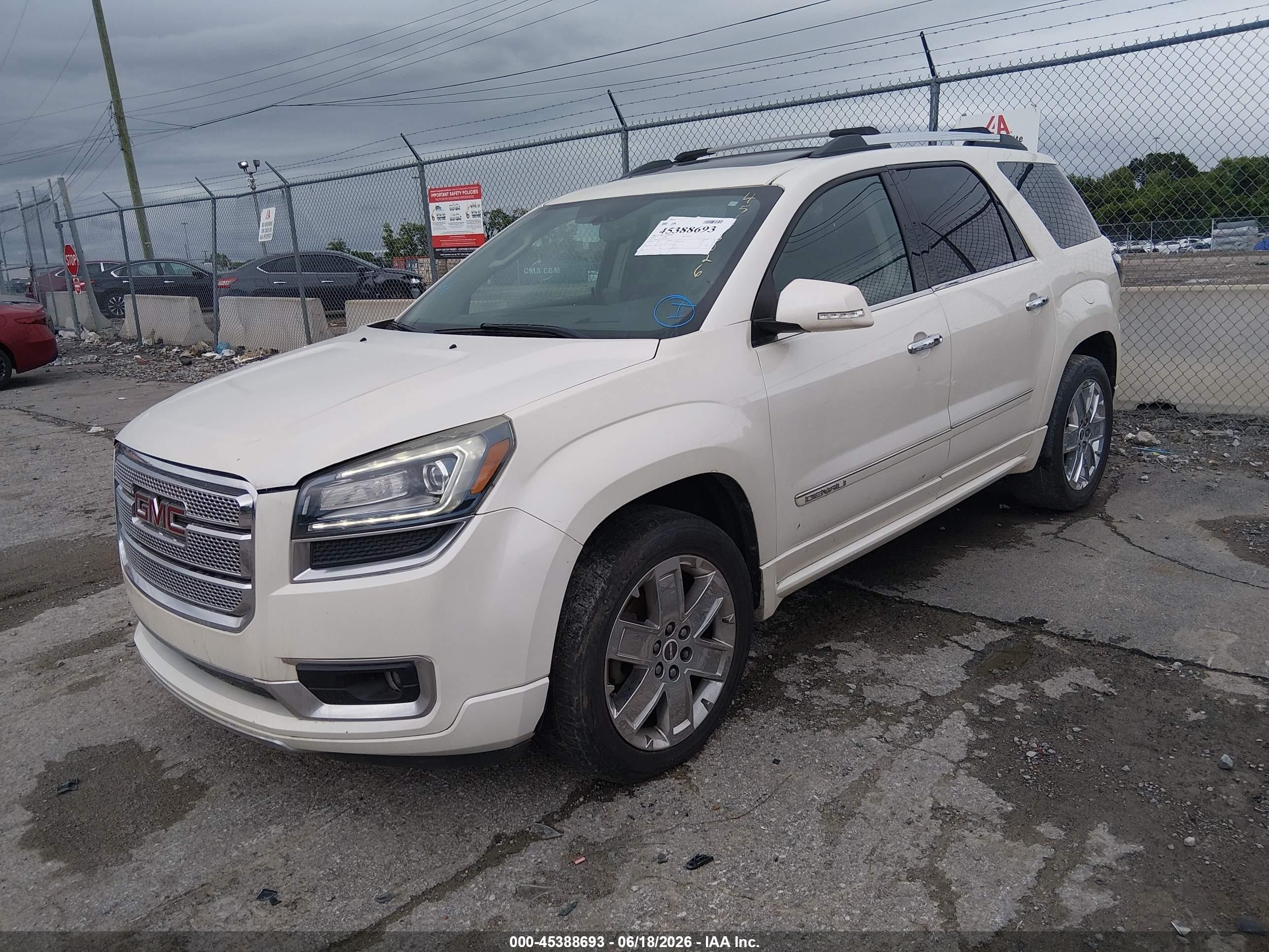 2013 Gmc Acadia Denali Белый vin: 1GKKRTKD1DJ194719