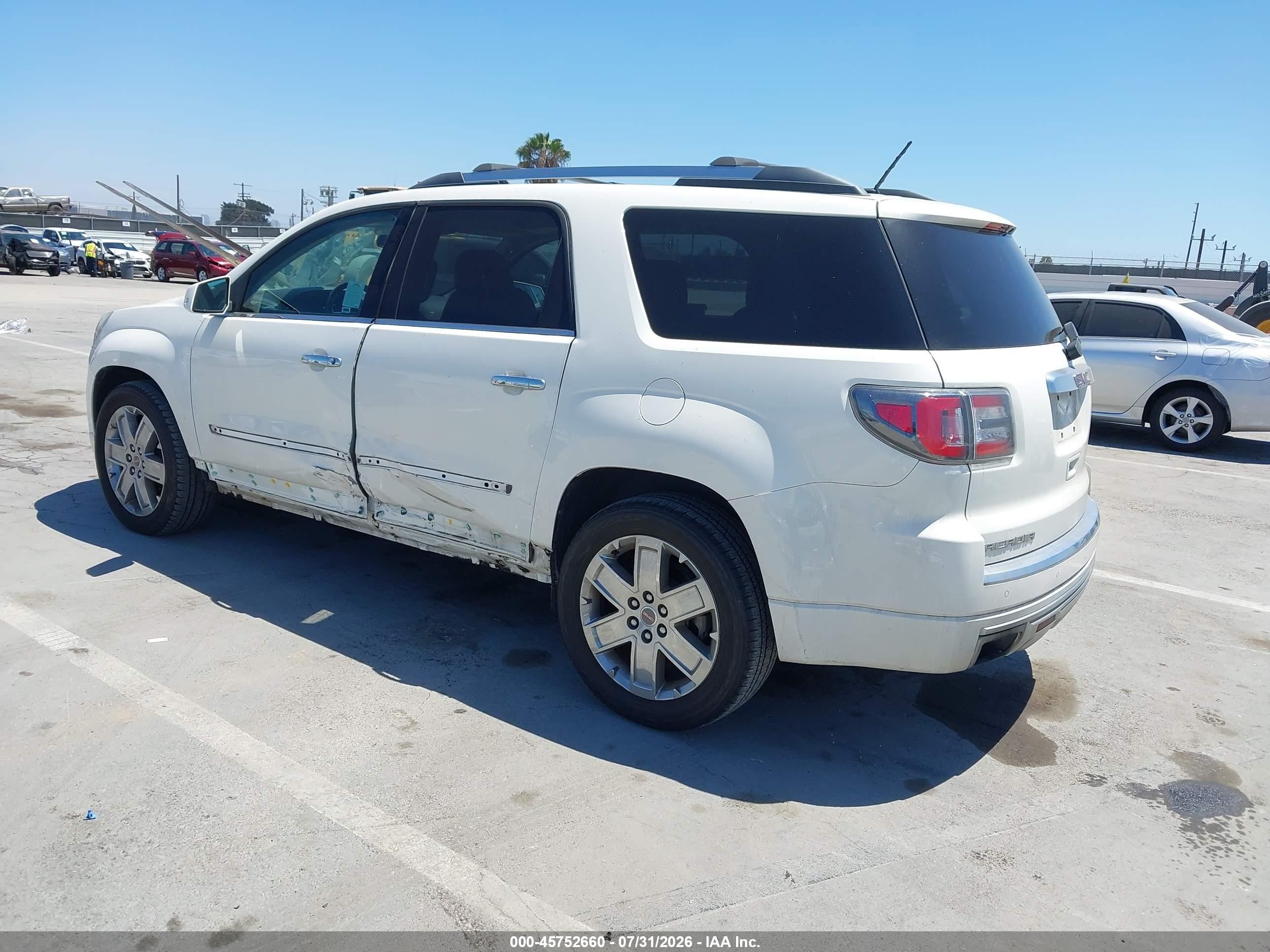 2014 Gmc Acadia Denali White vin: 1GKKRTKD1EJ323740