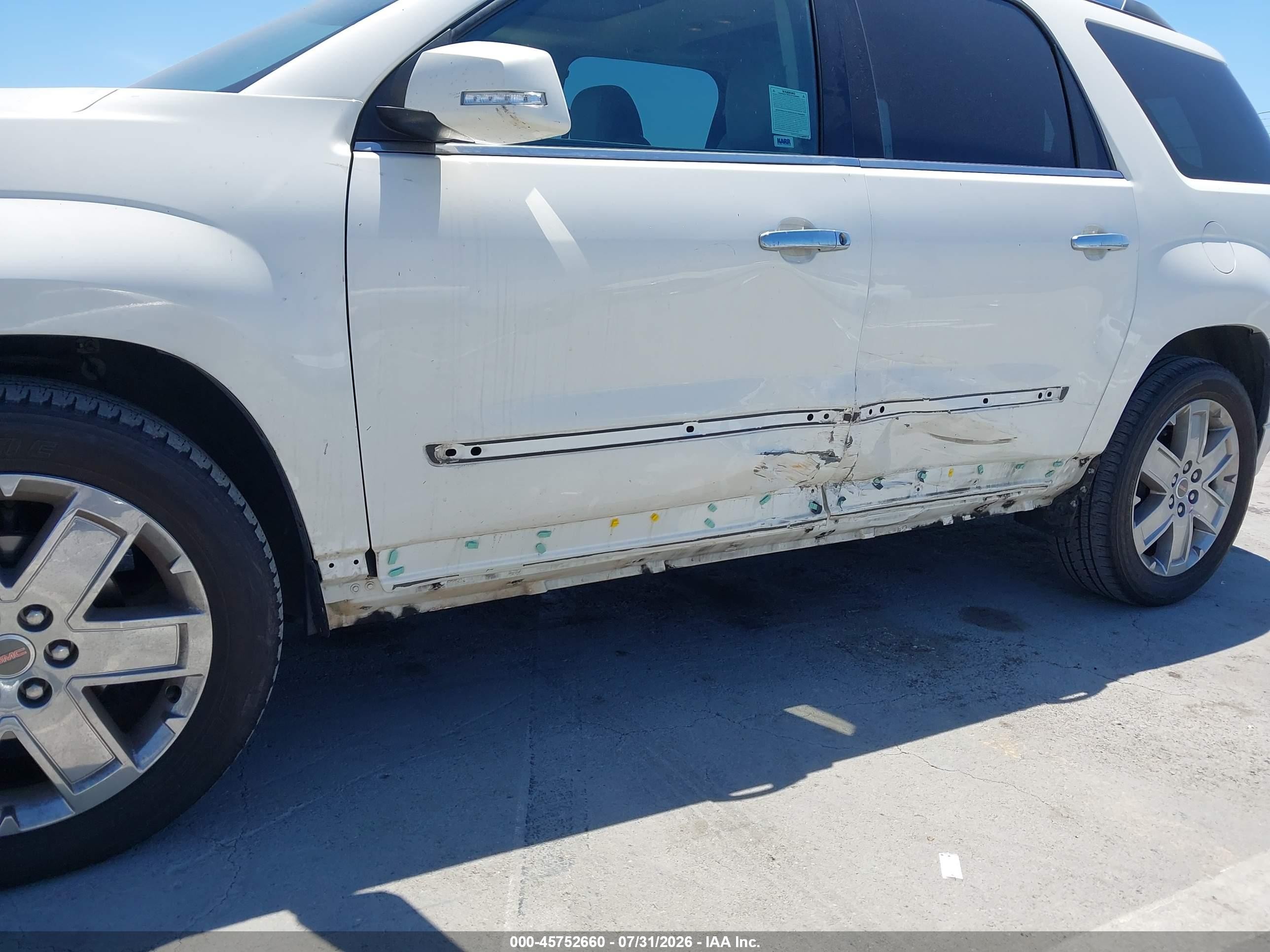 2014 Gmc Acadia Denali White vin: 1GKKRTKD1EJ323740