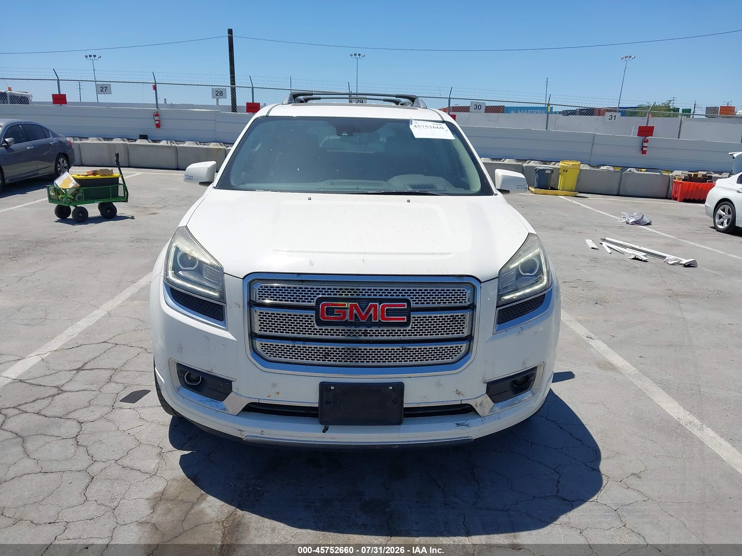 2014 Gmc Acadia Denali White vin: 1GKKRTKD1EJ323740