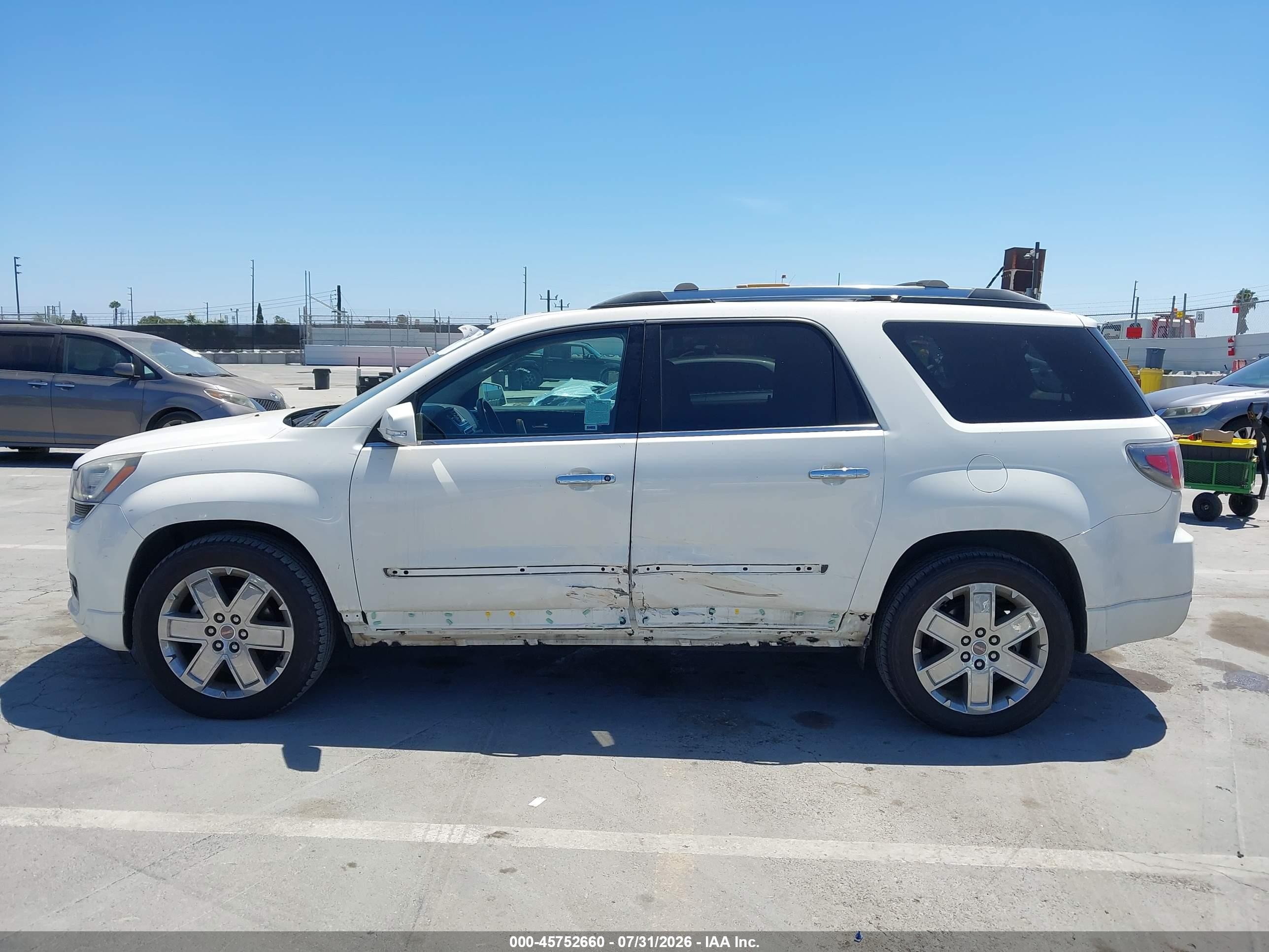 2014 Gmc Acadia Denali White vin: 1GKKRTKD1EJ323740
