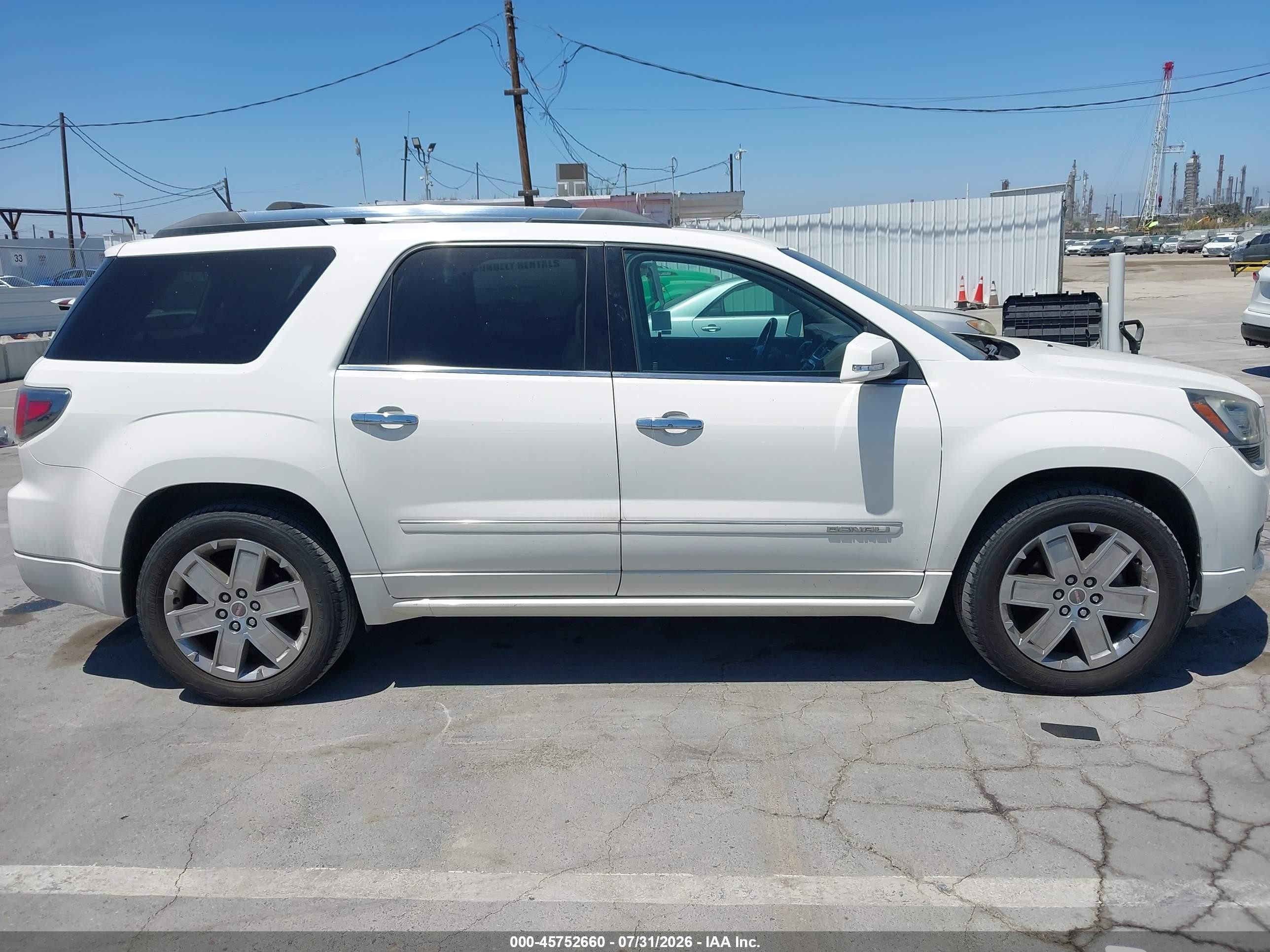 2014 Gmc Acadia Denali White vin: 1GKKRTKD1EJ323740