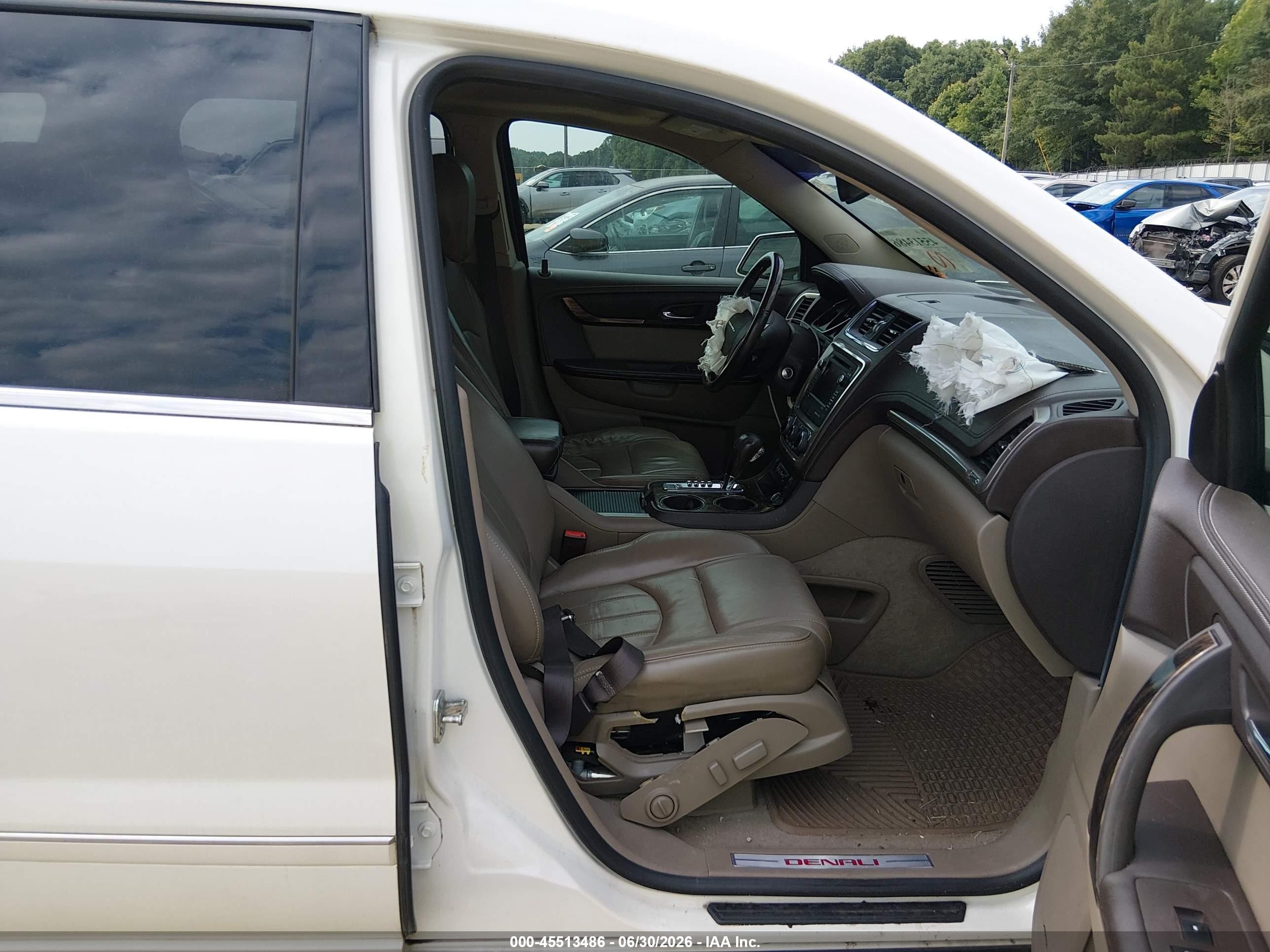 2013 Gmc Acadia Denali White vin: 1GKKRTKD2DJ166606
