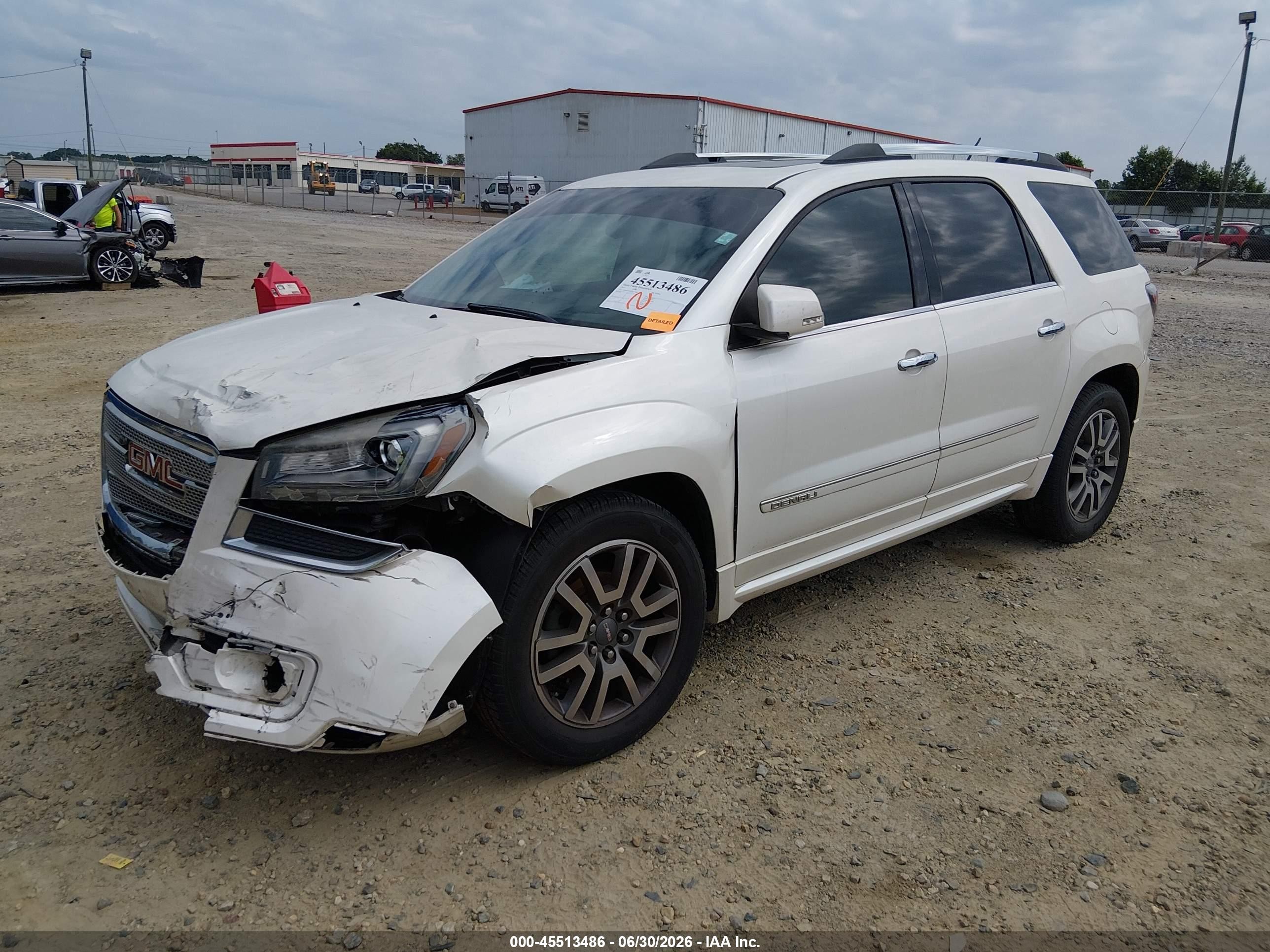 2013 Gmc Acadia Denali White vin: 1GKKRTKD2DJ166606