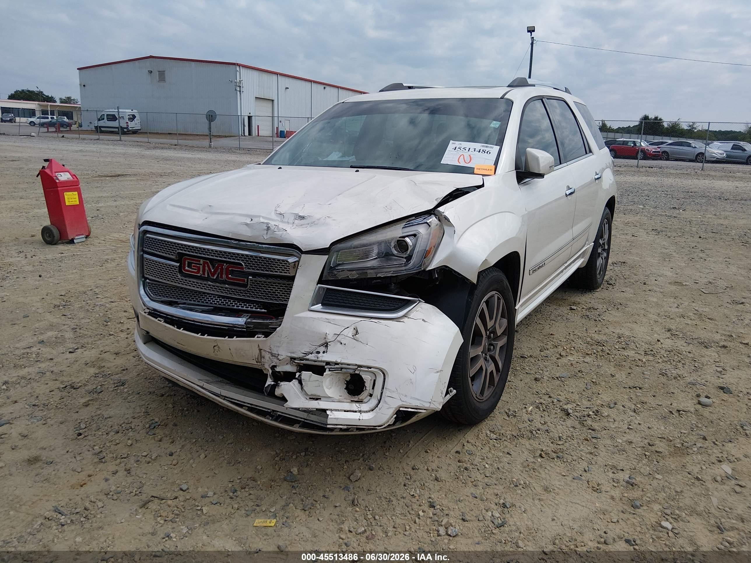 2013 Gmc Acadia Denali White vin: 1GKKRTKD2DJ166606
