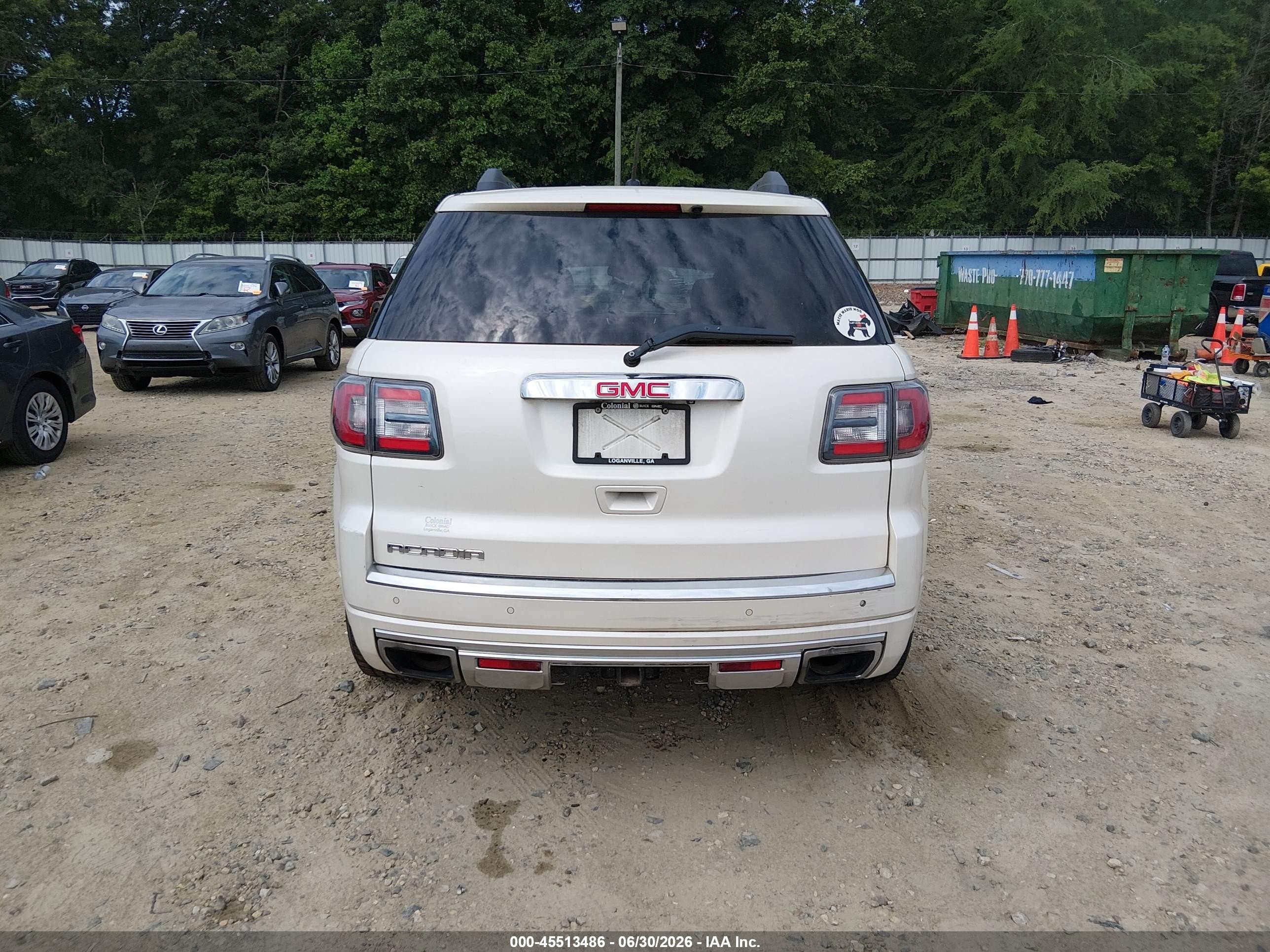 2013 Gmc Acadia Denali White vin: 1GKKRTKD2DJ166606