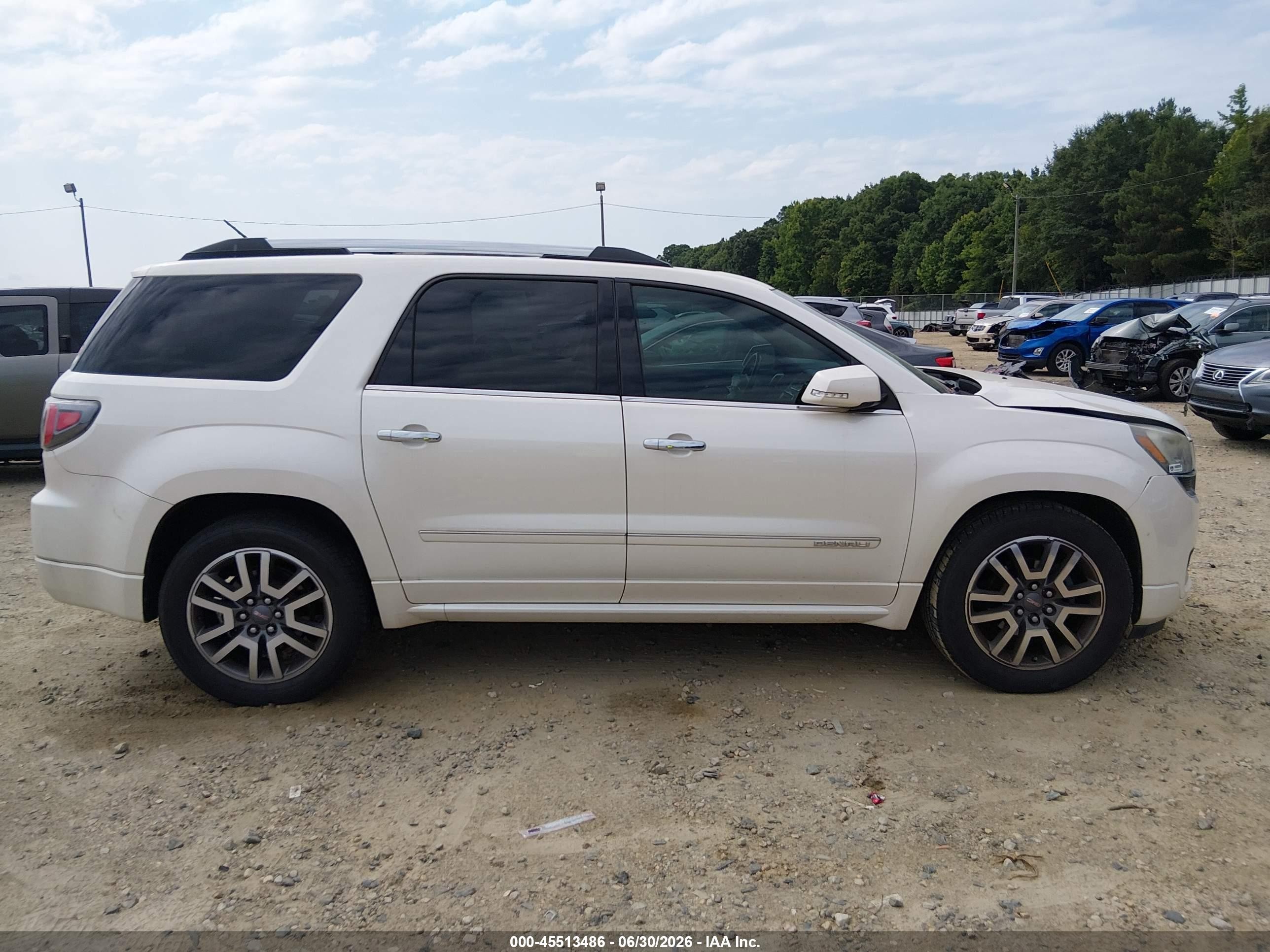 2013 Gmc Acadia Denali White vin: 1GKKRTKD2DJ166606