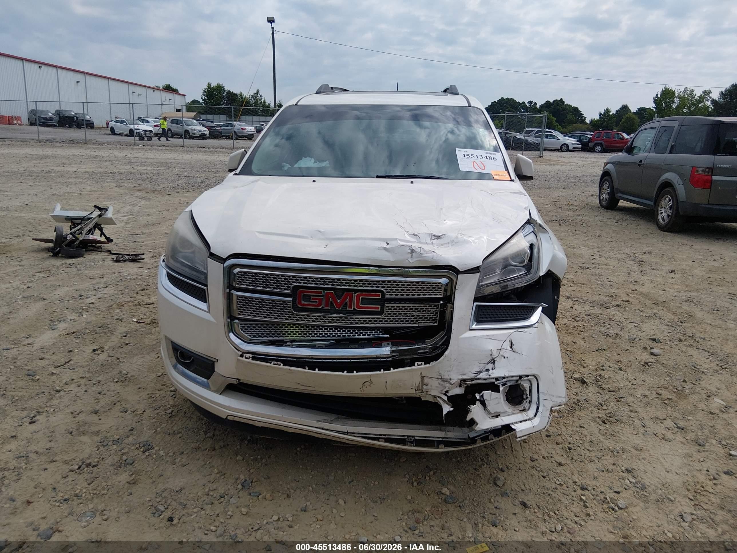 2013 Gmc Acadia Denali White vin: 1GKKRTKD2DJ166606