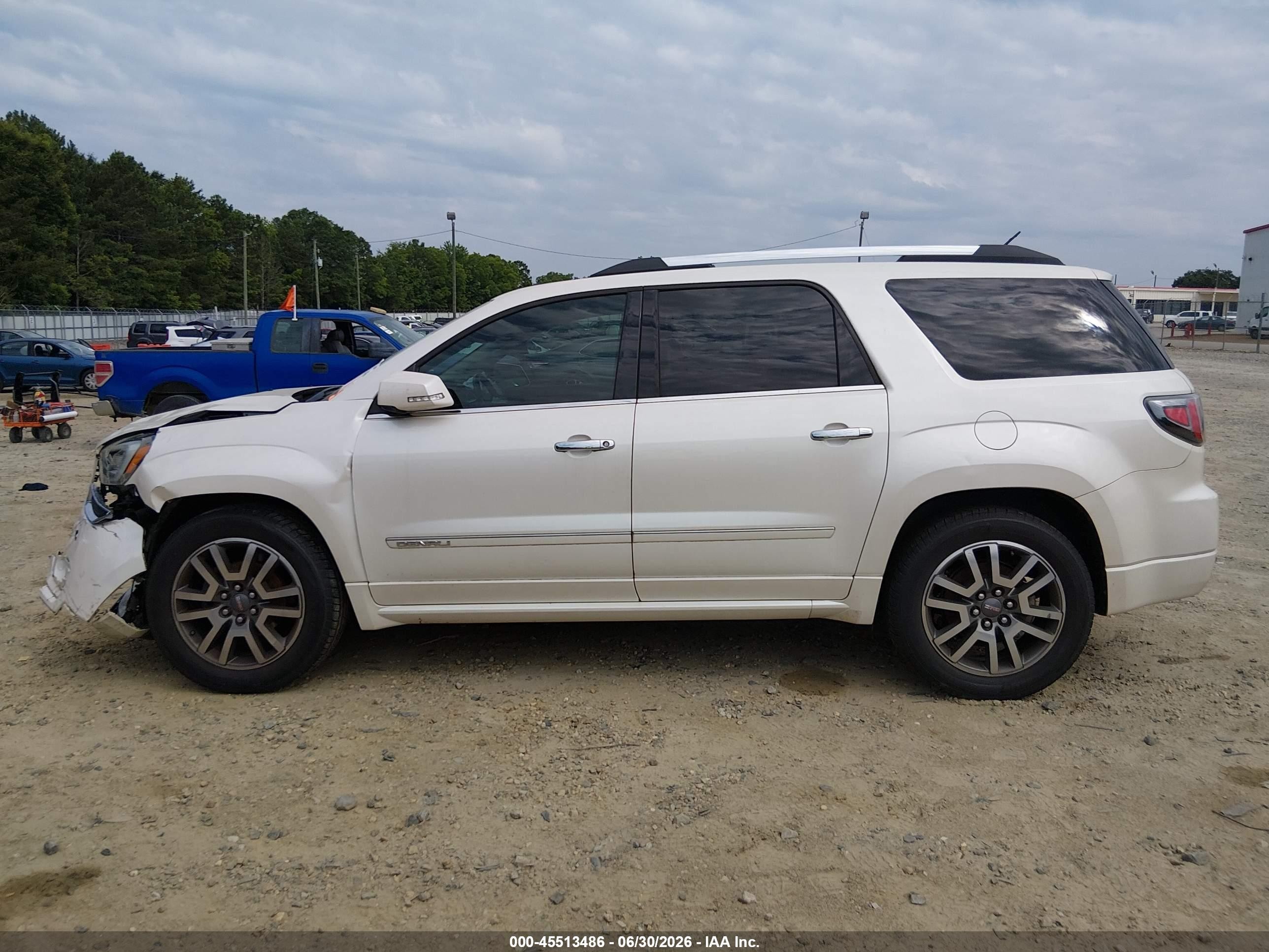 2013 Gmc Acadia Denali White vin: 1GKKRTKD2DJ166606