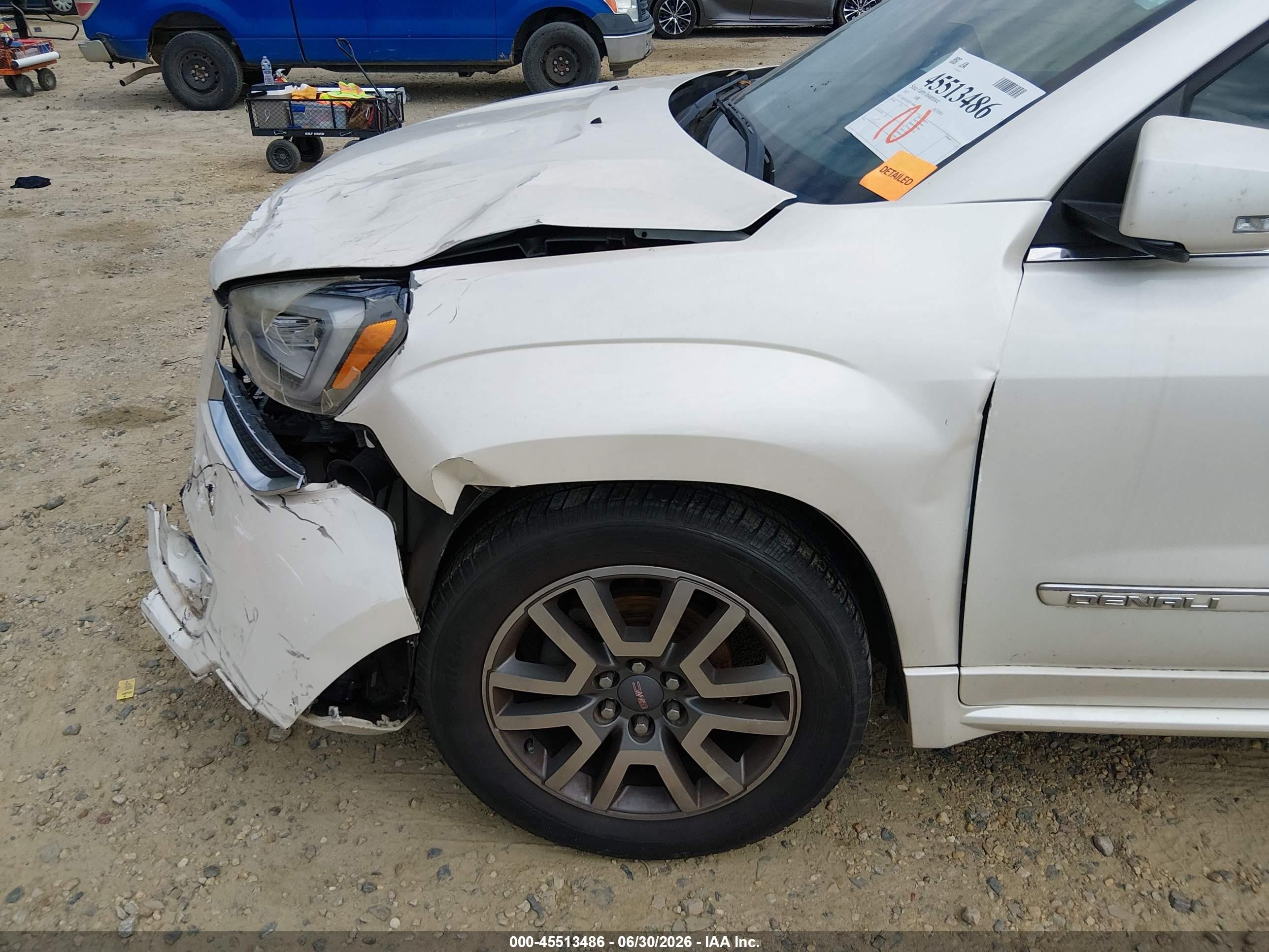 2013 Gmc Acadia Denali White vin: 1GKKRTKD2DJ166606