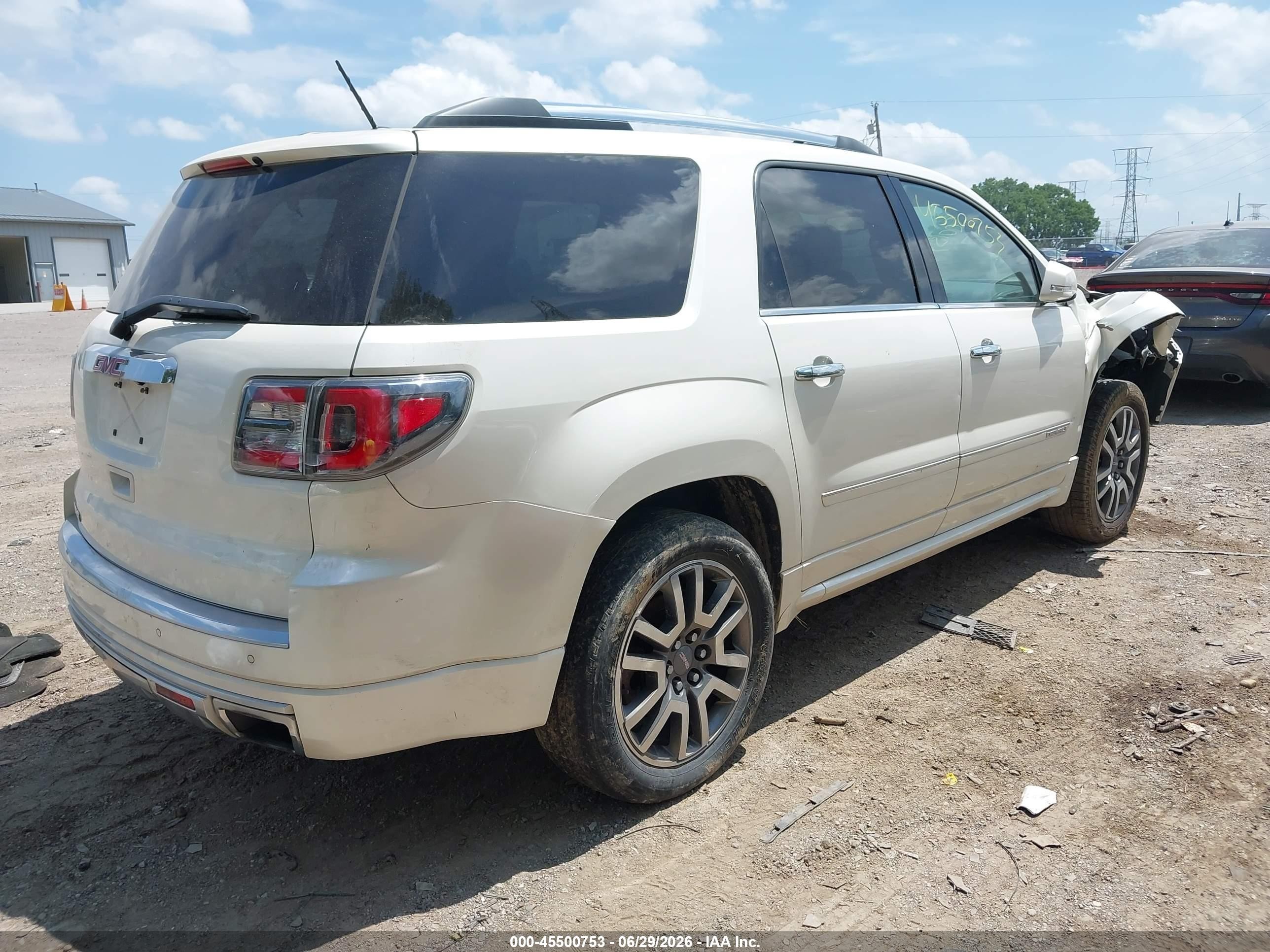 2013 Gmc Acadia Denali White vin: 1GKKRTKD2DJ205937