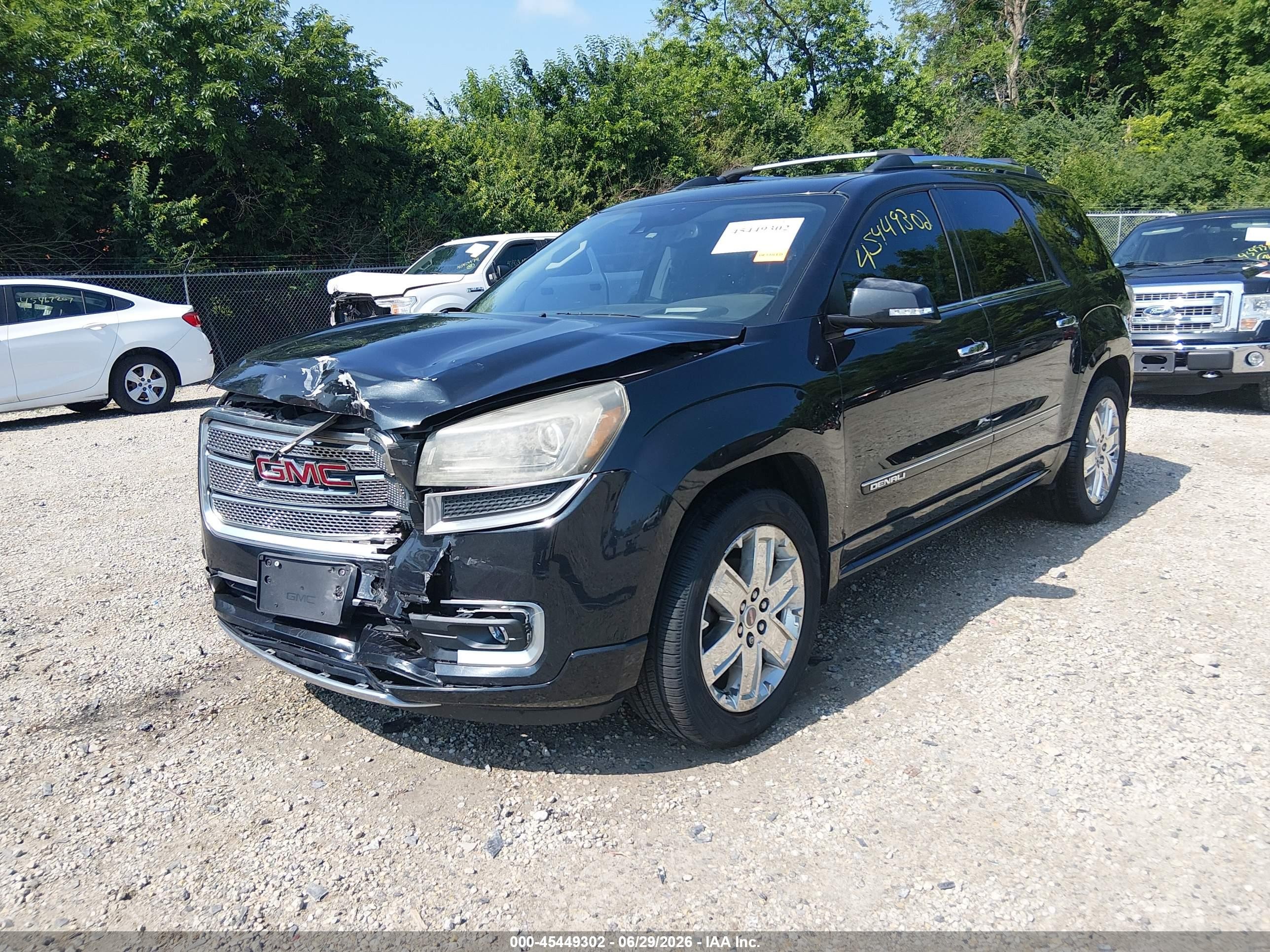 2014 Gmc Acadia Denali Black vin: 1GKKRTKD2EJ147166