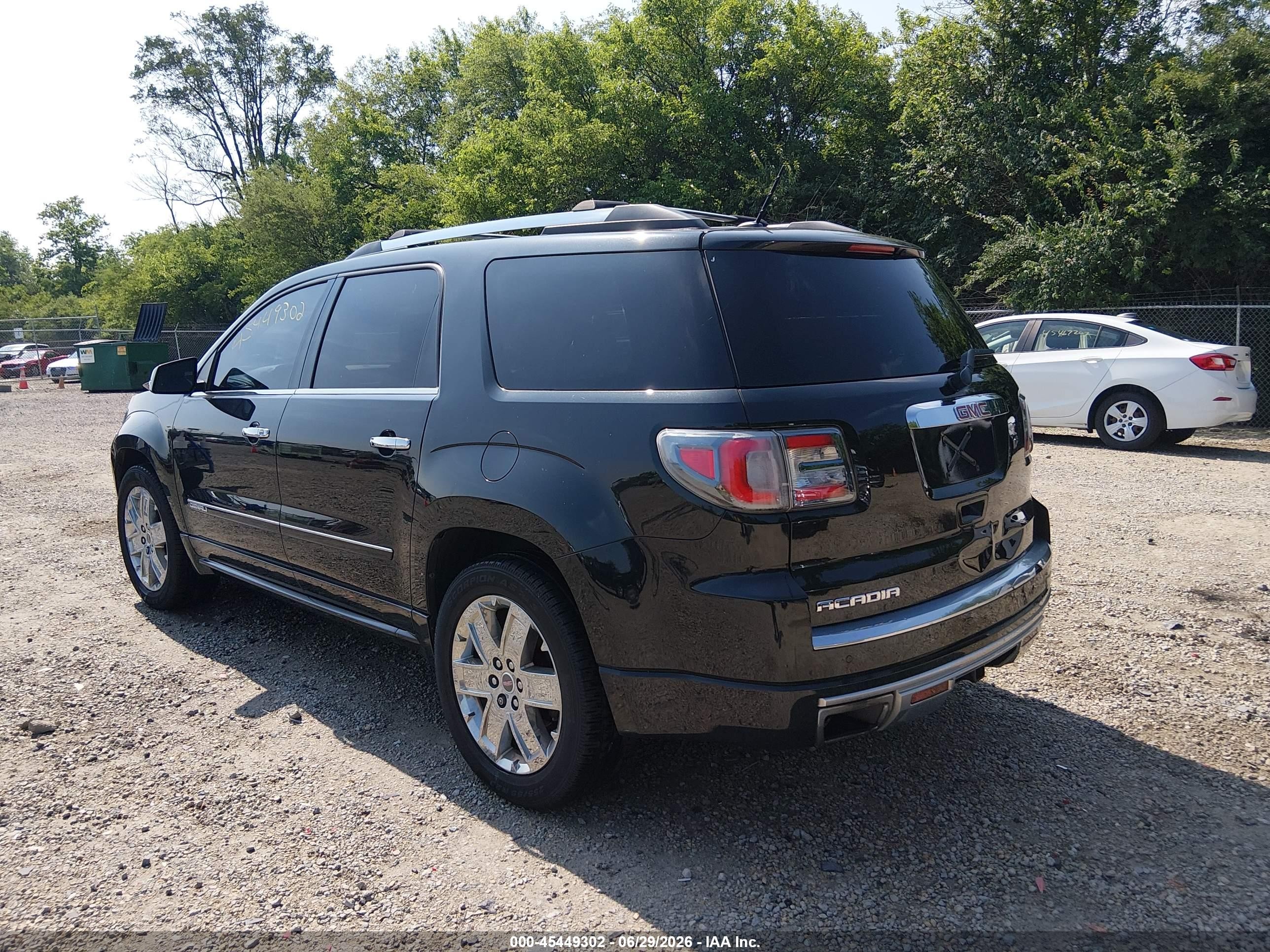 2014 Gmc Acadia Denali Black vin: 1GKKRTKD2EJ147166