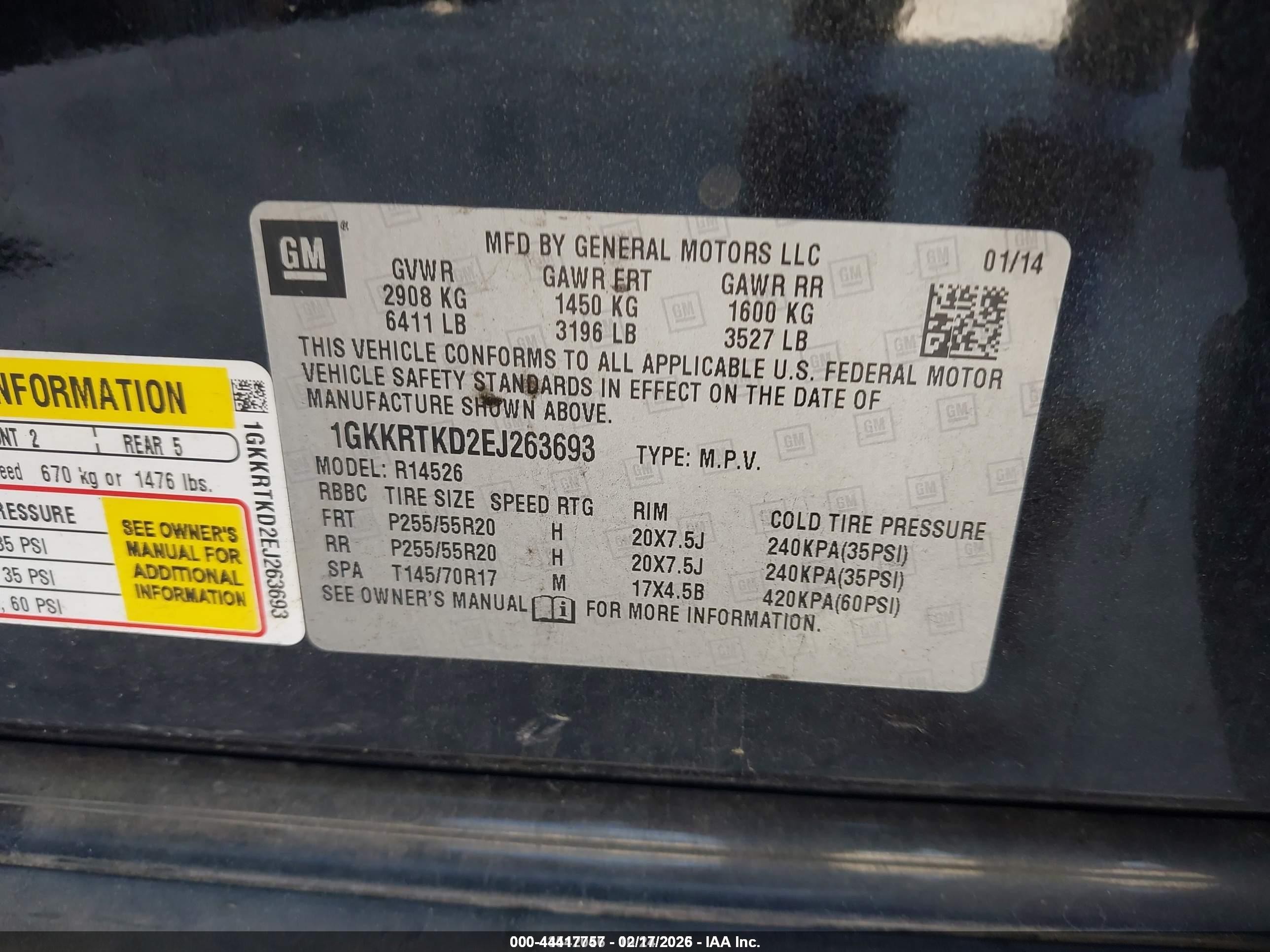 2014 Gmc Acadia Denali Dark Blue vin: 1GKKRTKD2EJ263693