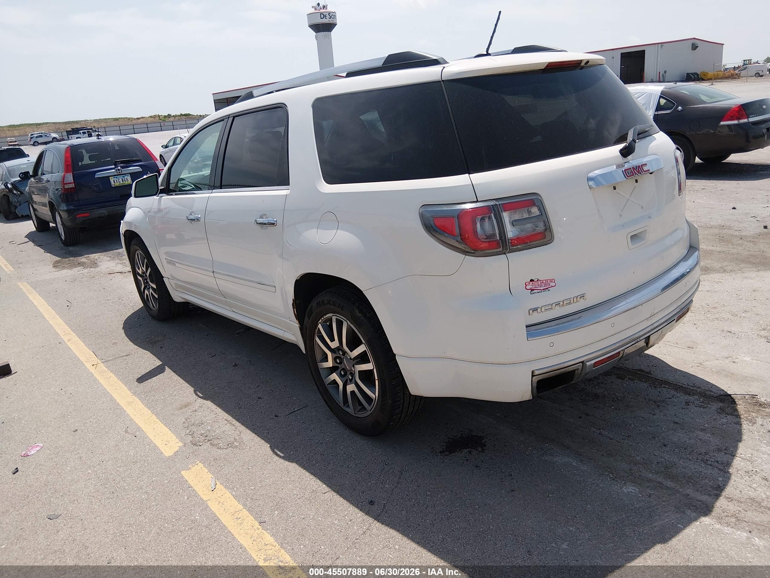 2013 Gmc Acadia Denali White vin: 1GKKRTKD3DJ100162