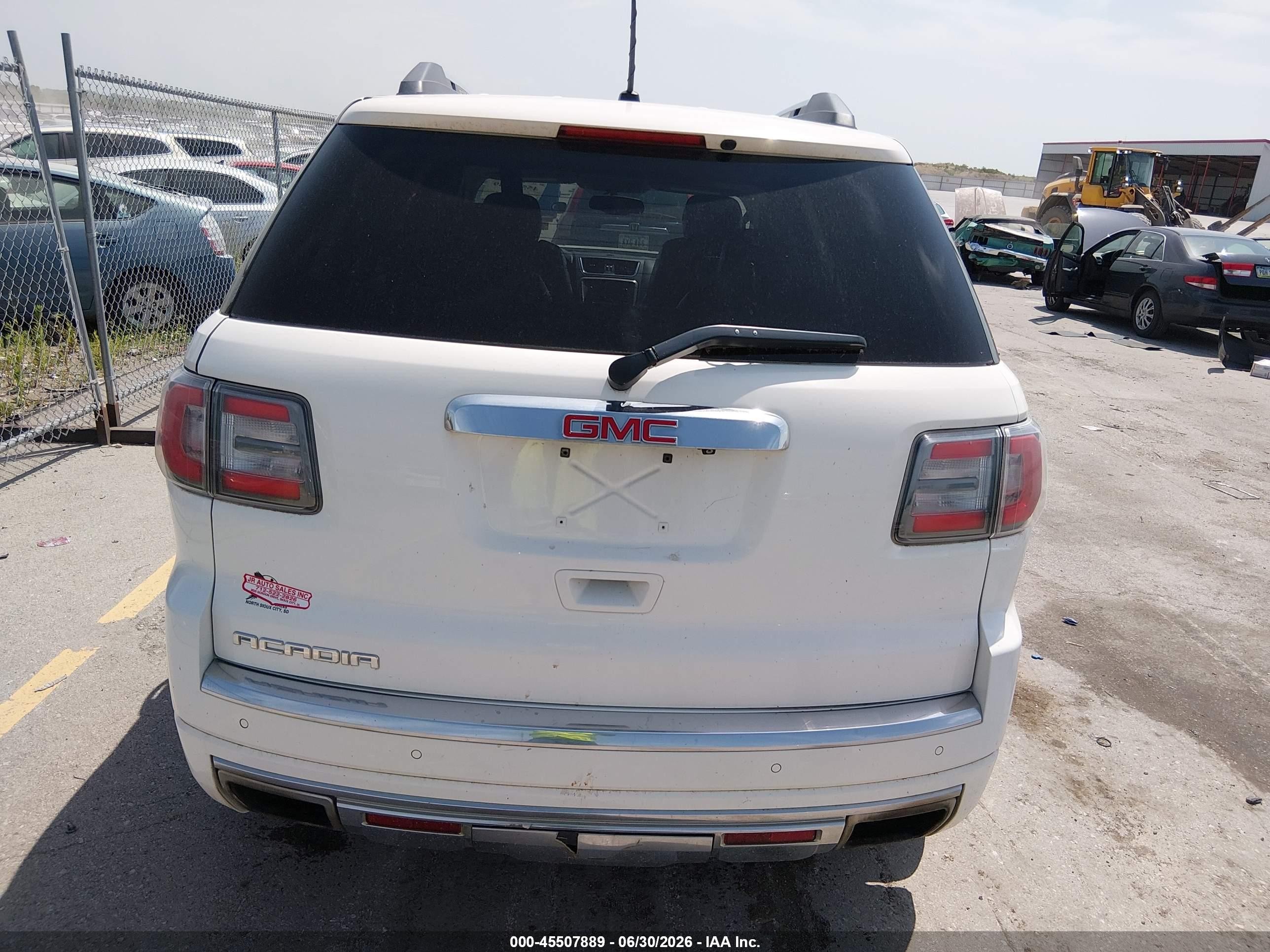 2013 Gmc Acadia Denali White vin: 1GKKRTKD3DJ100162
