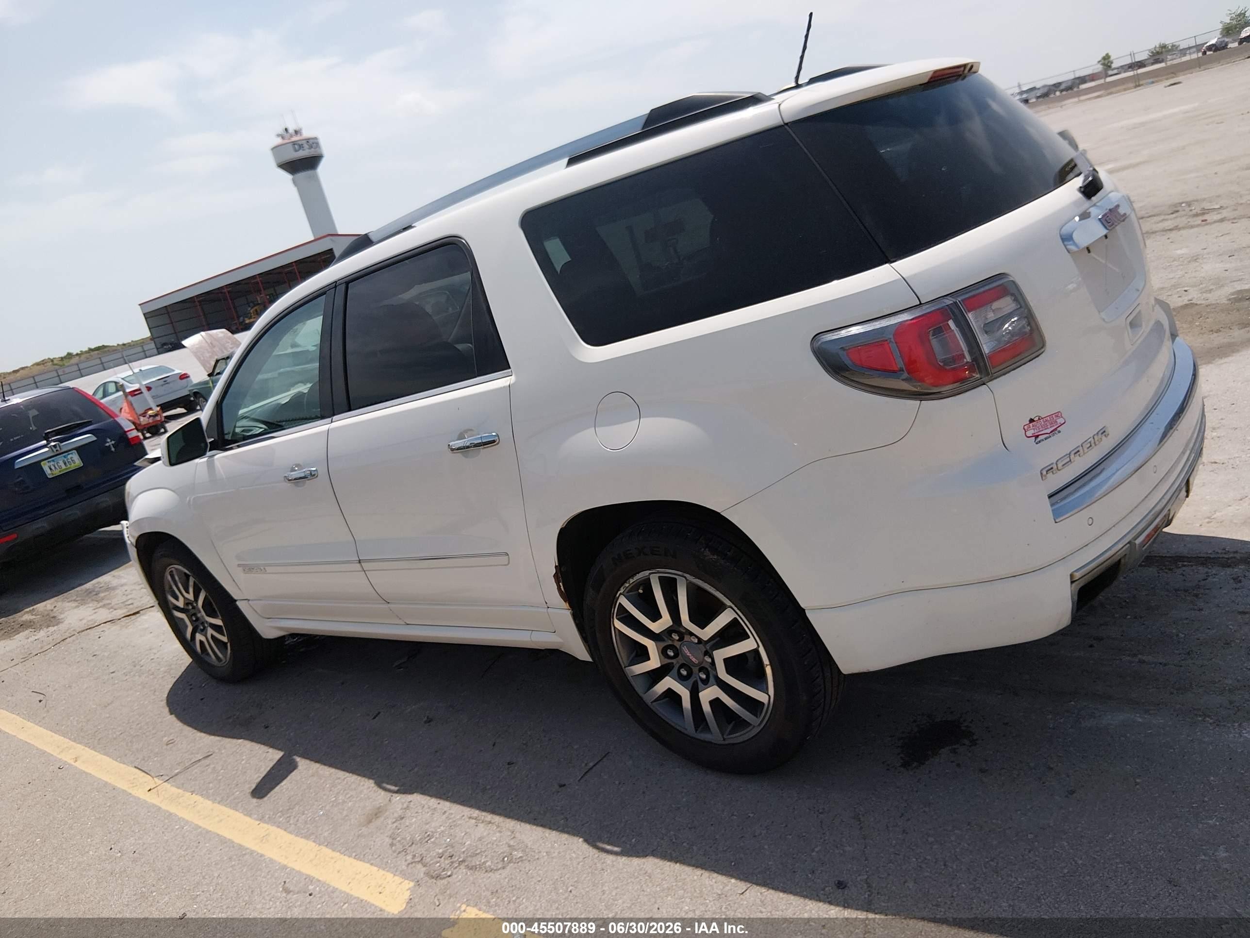 2013 Gmc Acadia Denali White vin: 1GKKRTKD3DJ100162