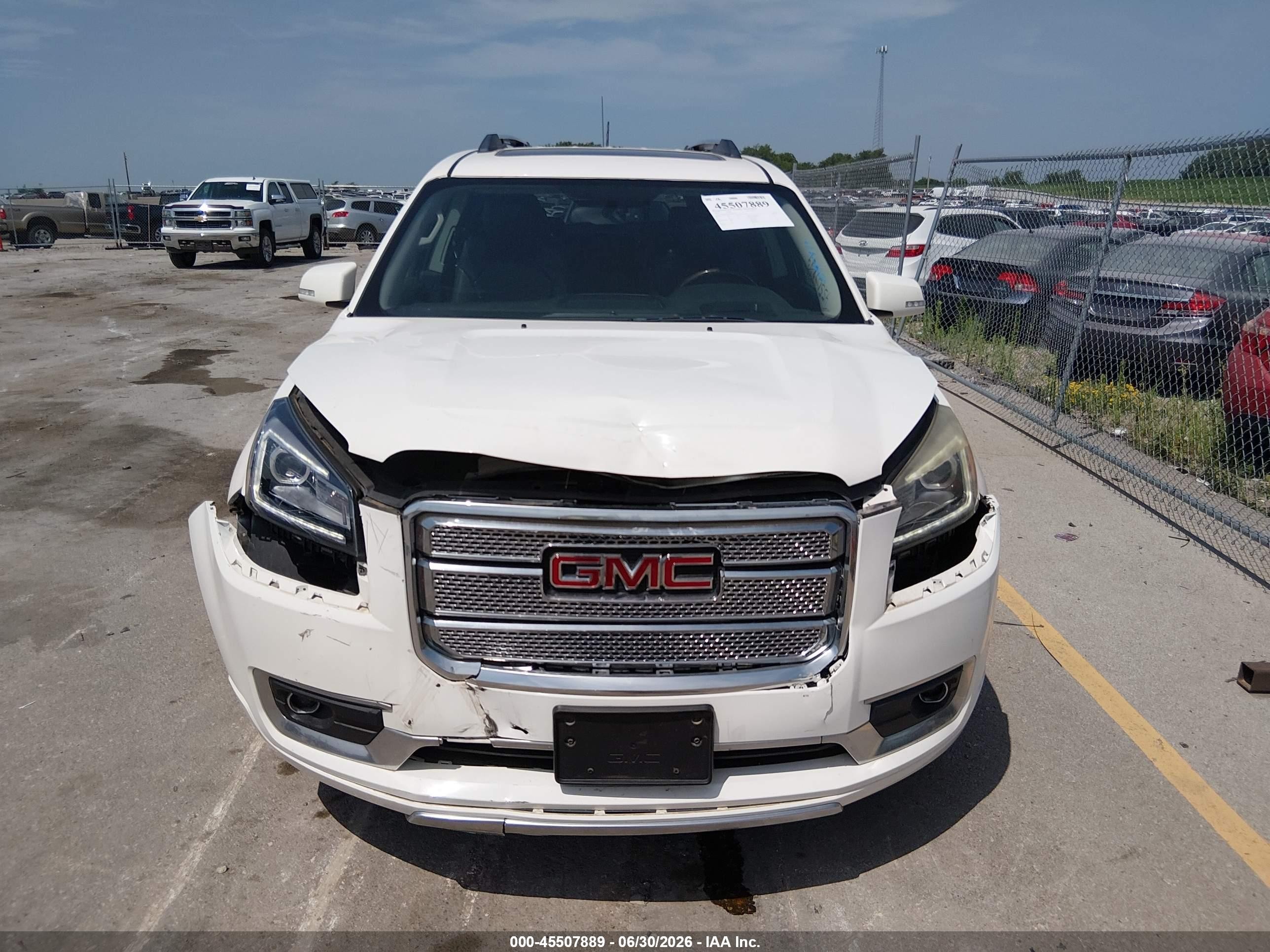 2013 Gmc Acadia Denali White vin: 1GKKRTKD3DJ100162