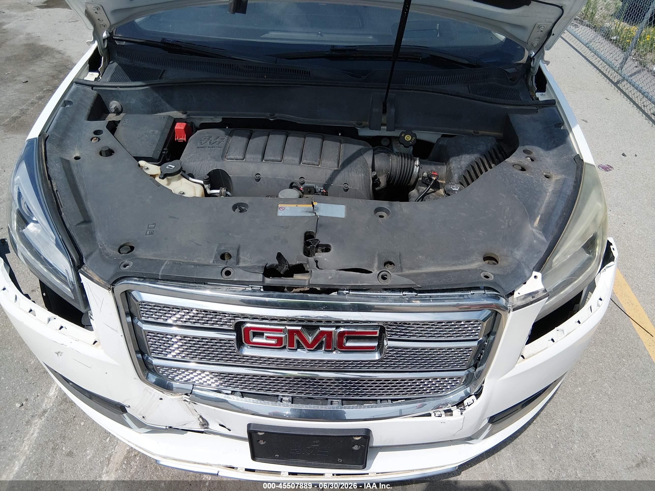 2013 Gmc Acadia Denali White vin: 1GKKRTKD3DJ100162