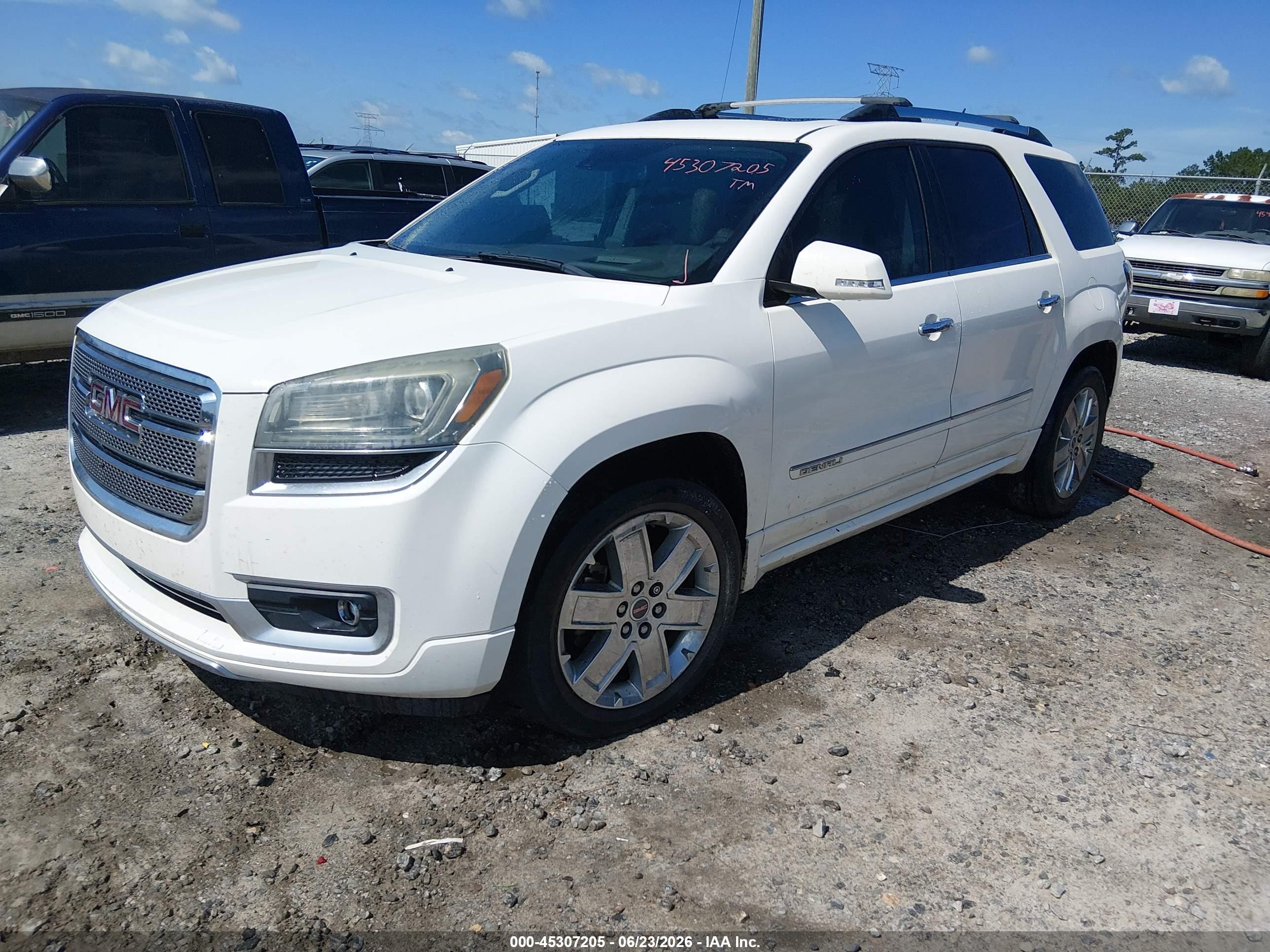 2014 Gmc Acadia Denali White vin: 1GKKRTKD3EJ100468