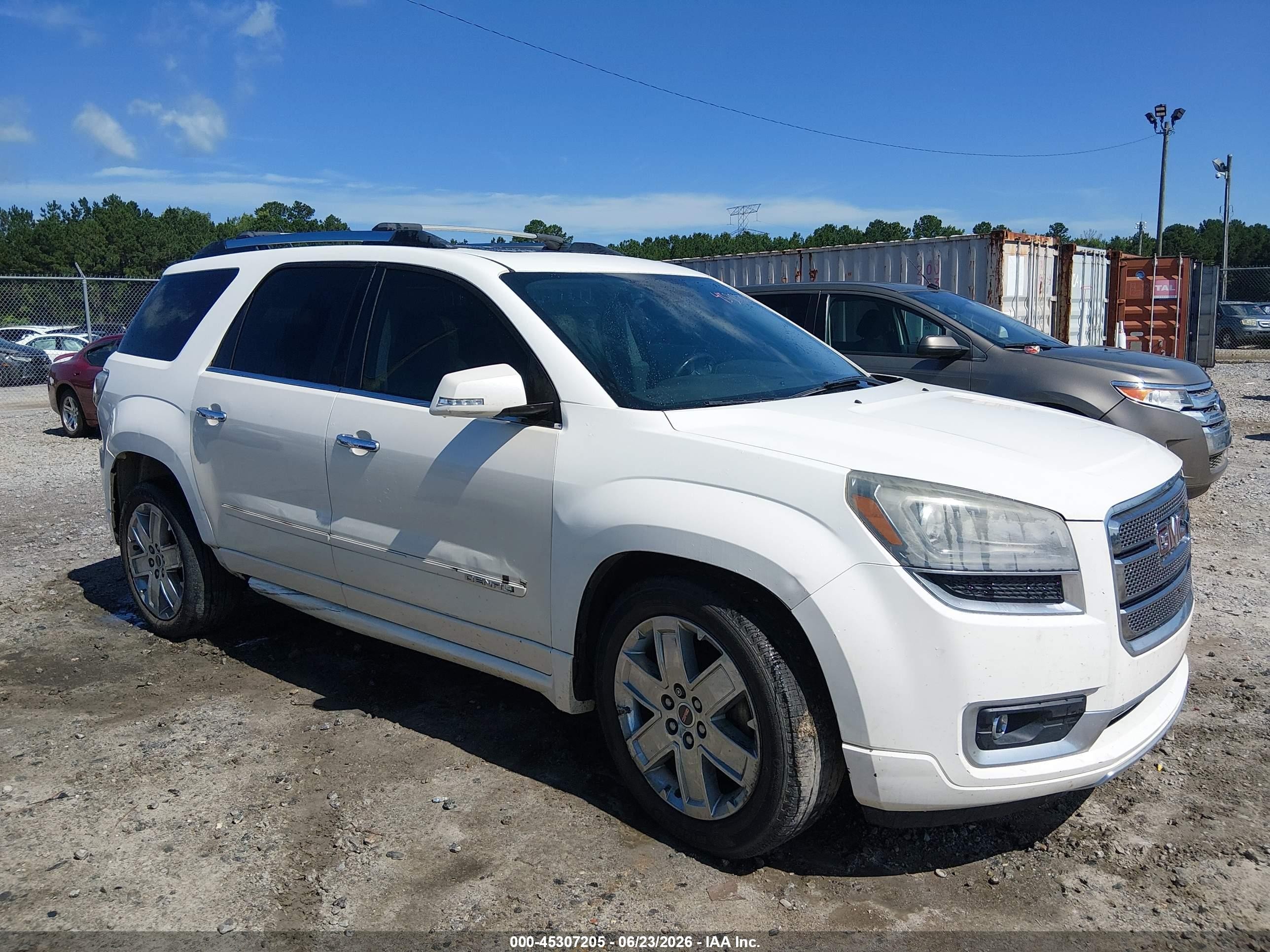 2014 Gmc Acadia Denali White vin: 1GKKRTKD3EJ100468