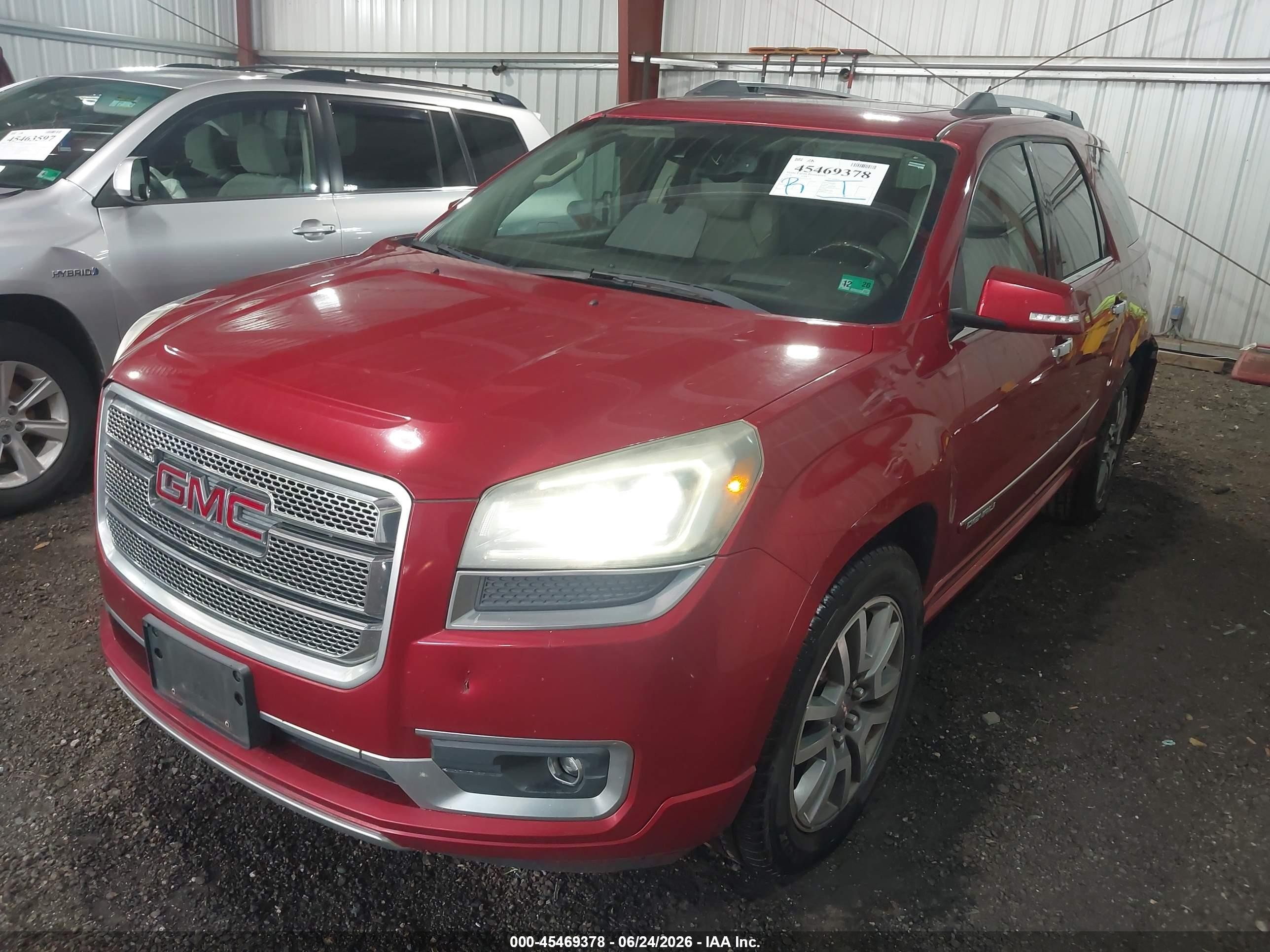 2014 Gmc Acadia Denali Red vin: 1GKKRTKD3EJ244179