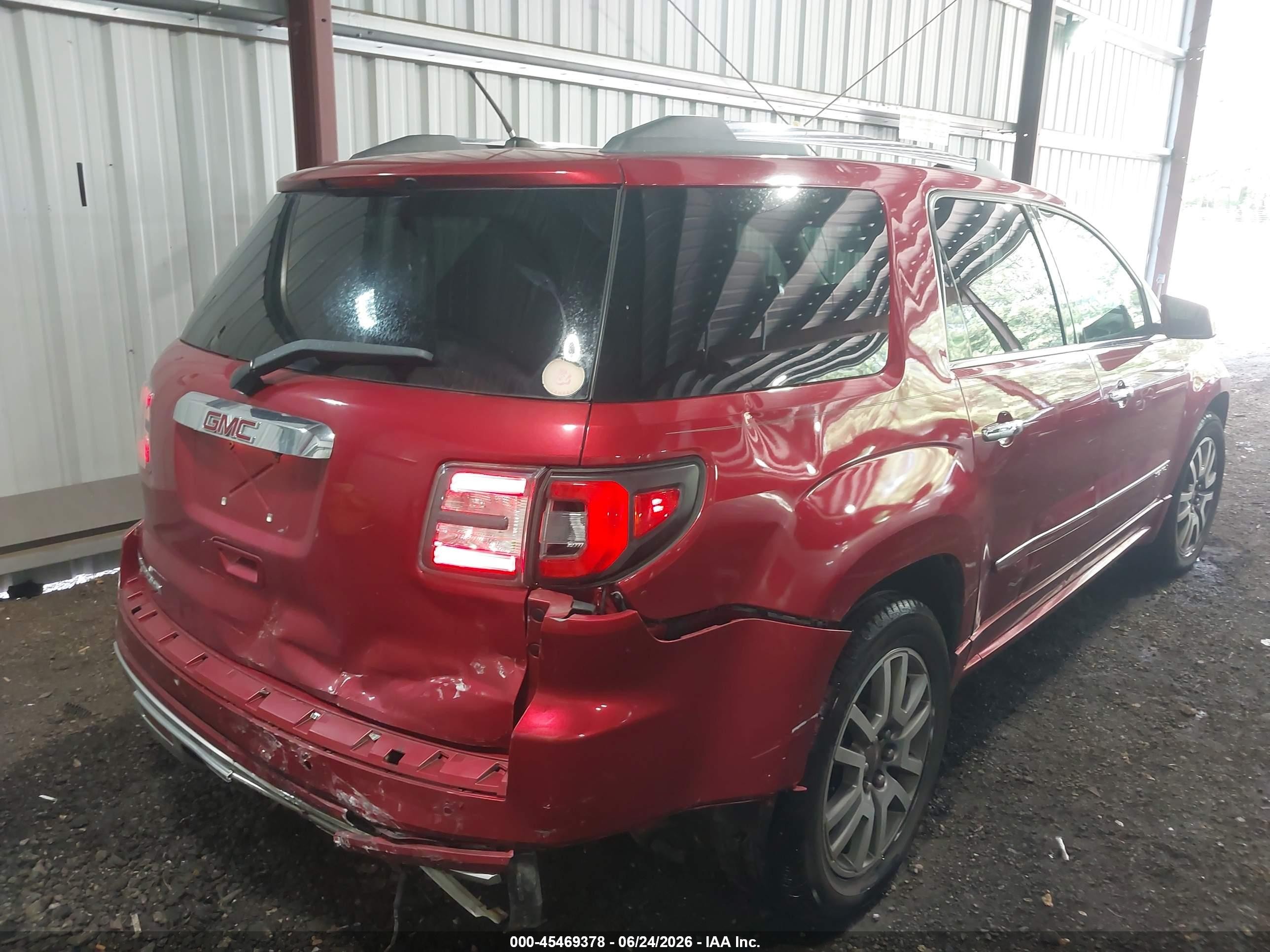 2014 Gmc Acadia Denali Red vin: 1GKKRTKD3EJ244179