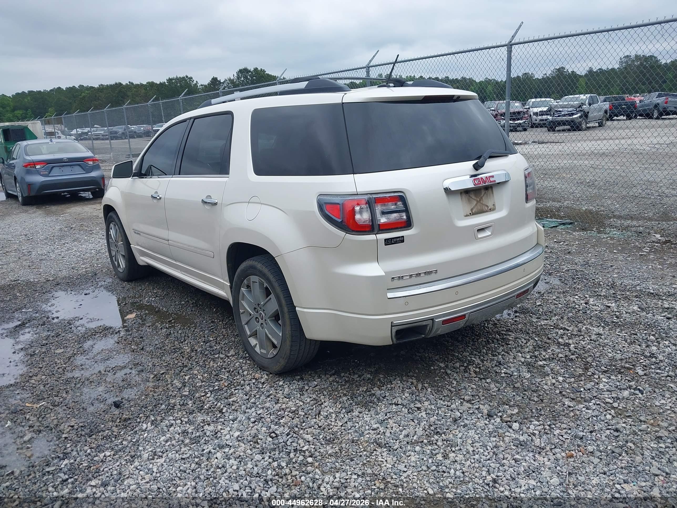2014 Gmc Acadia Denali White vin: 1GKKRTKD3EJ247695