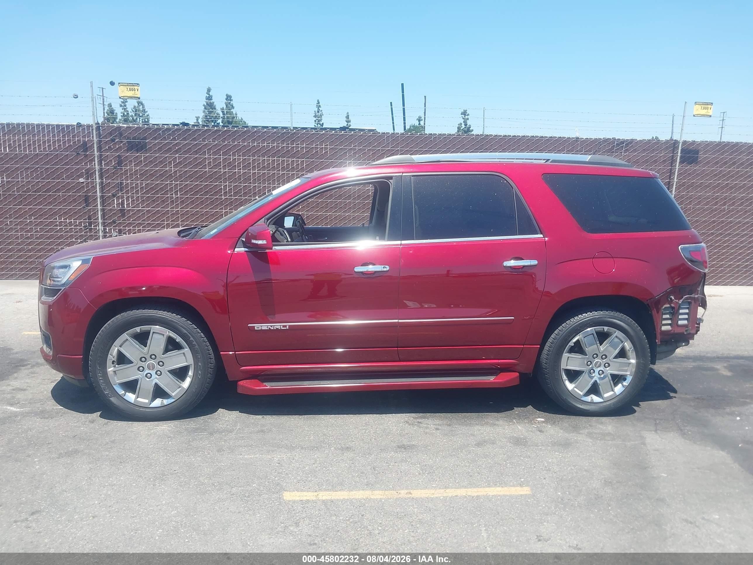 2015 Gmc Acadia Denali Maroon vin: 1GKKRTKD3FJ170537