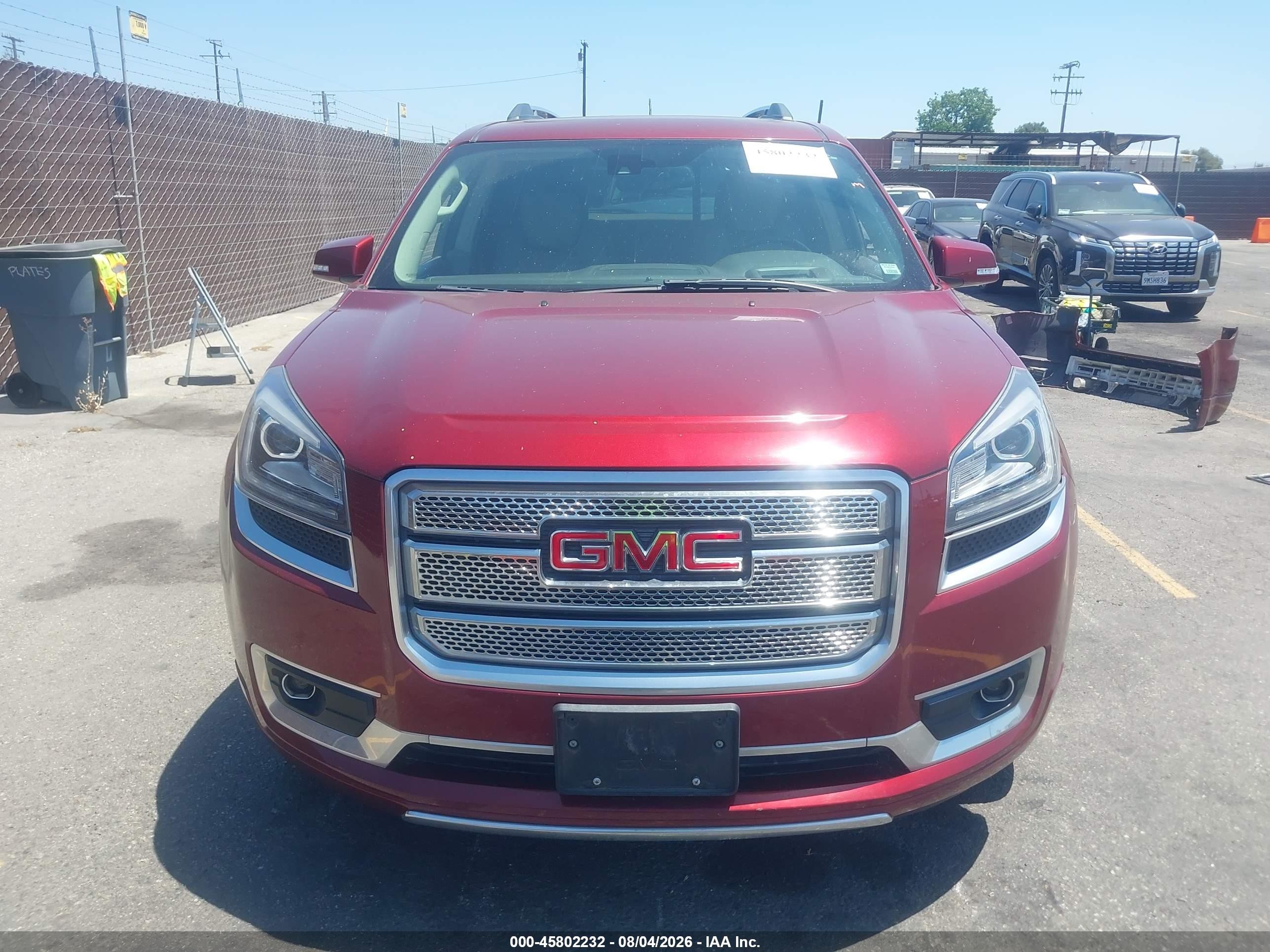 2015 Gmc Acadia Denali Maroon vin: 1GKKRTKD3FJ170537