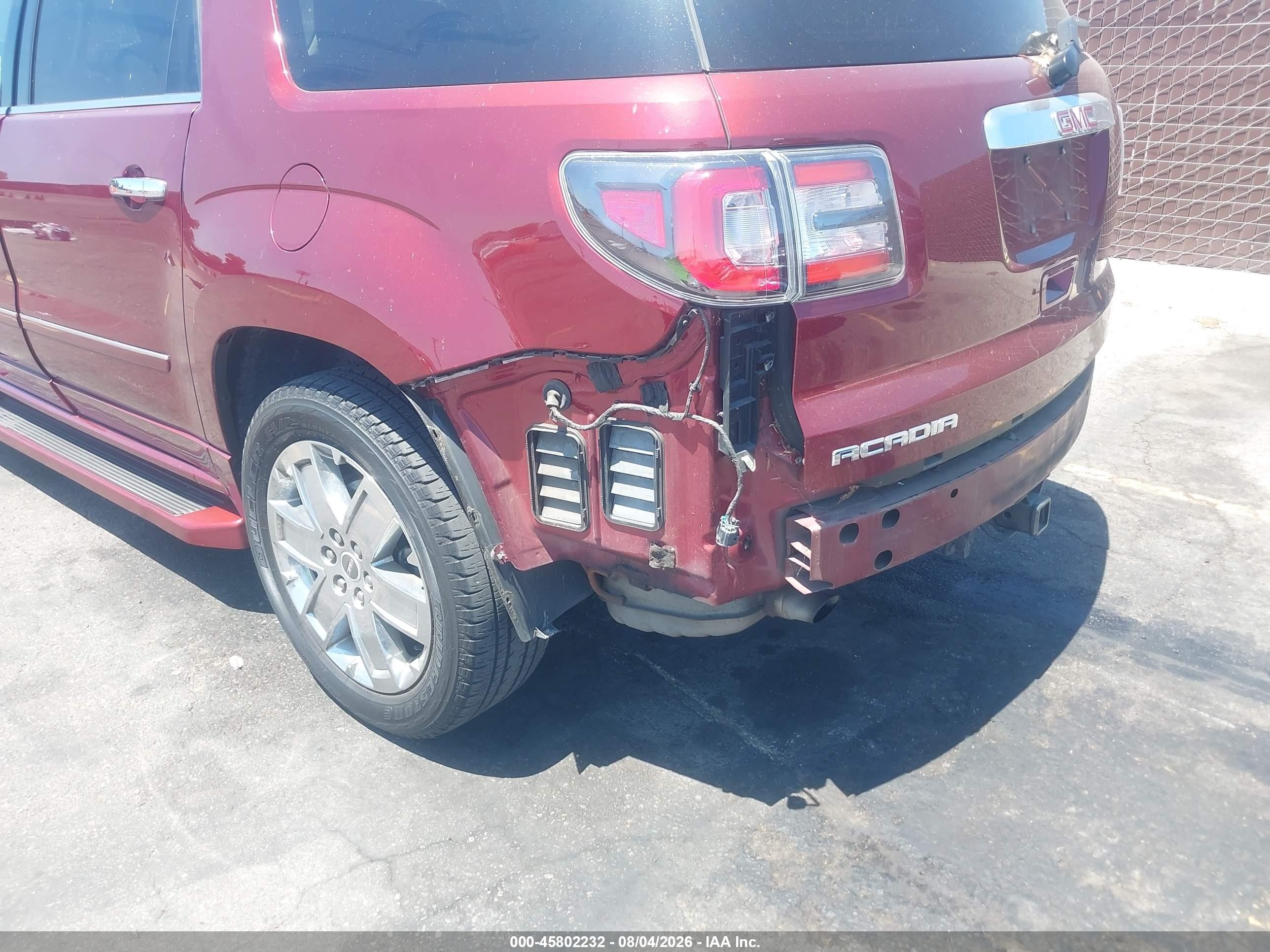 2015 Gmc Acadia Denali Maroon vin: 1GKKRTKD3FJ170537