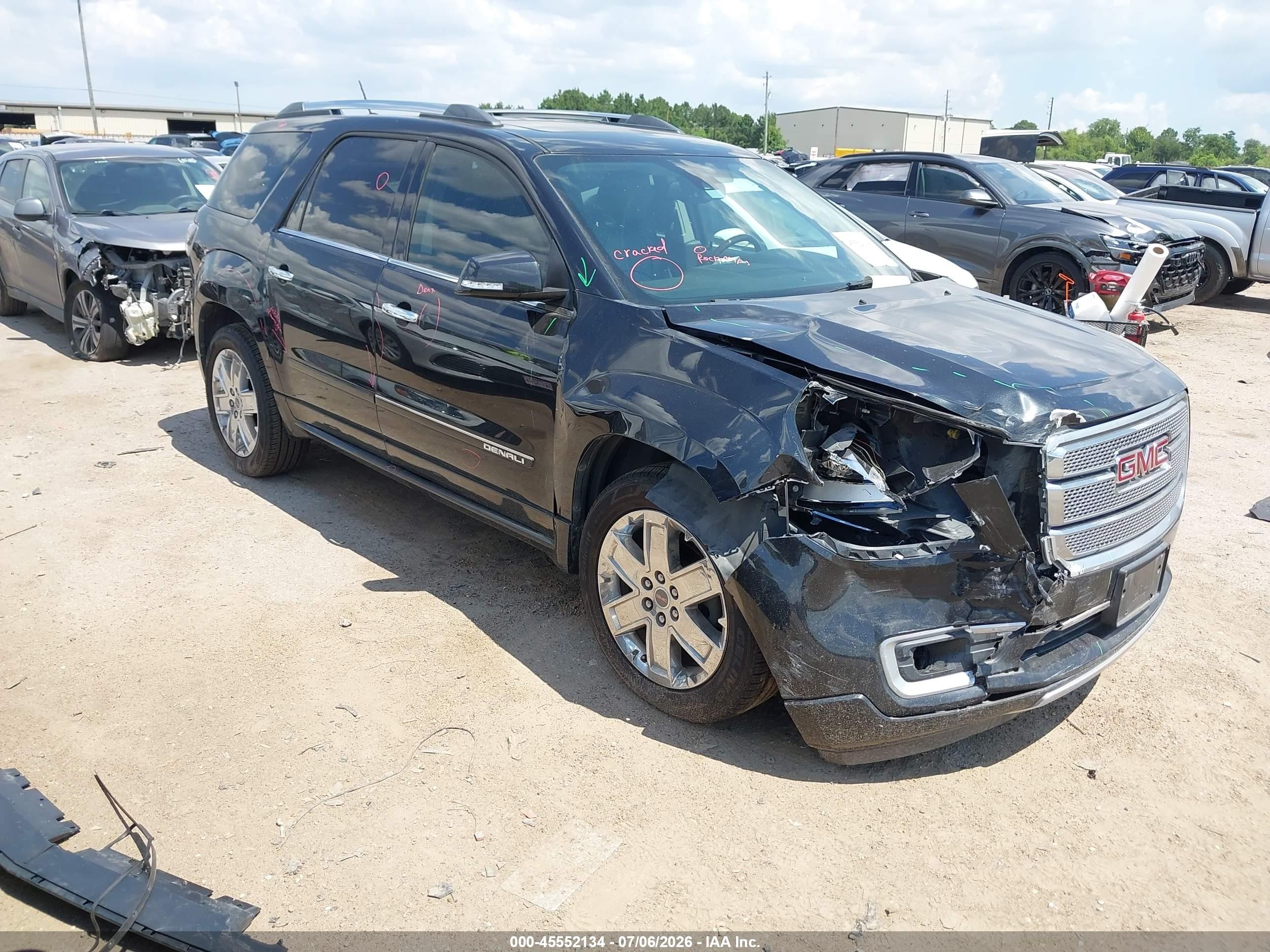 2015 Gmc Acadia Denali Черный vin: 1GKKRTKD3FJ255524