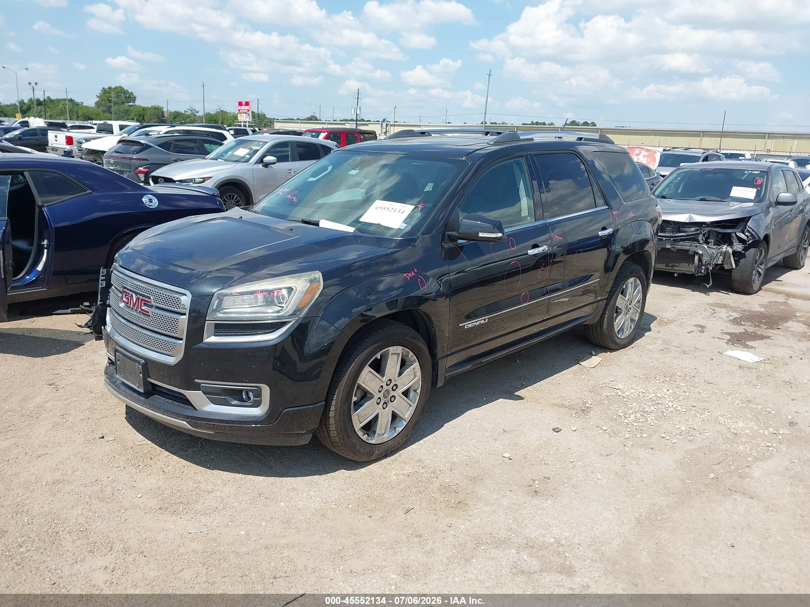 2015 Gmc Acadia Denali Черный vin: 1GKKRTKD3FJ255524