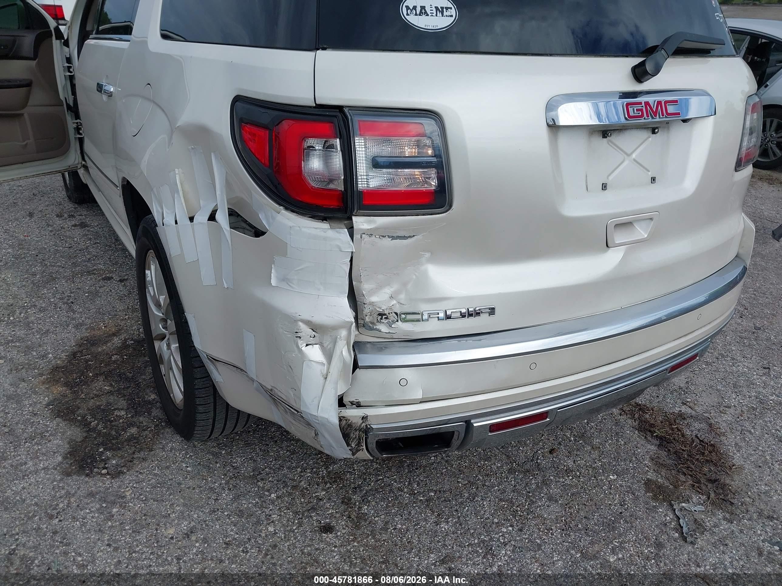 2015 Gmc Acadia Denali Белый vin: 1GKKRTKD3FJ317276