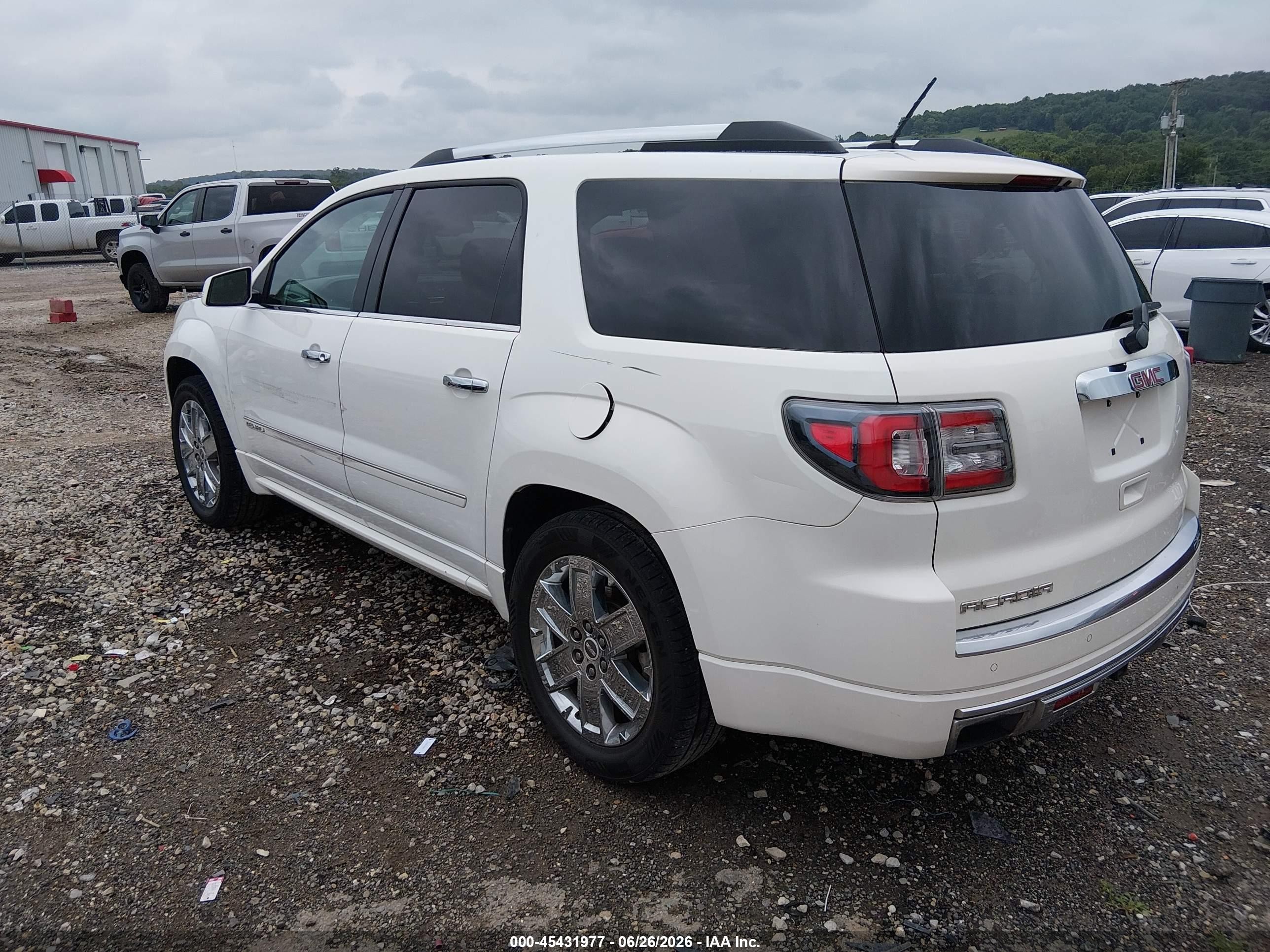 2013 Gmc Acadia Denali White vin: 1GKKRTKD4DJ144459